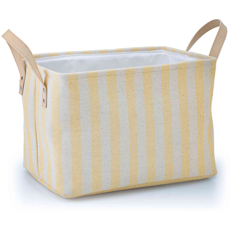 Cesto Retangular Tecido com Riscas 33x23x22cm Kasa