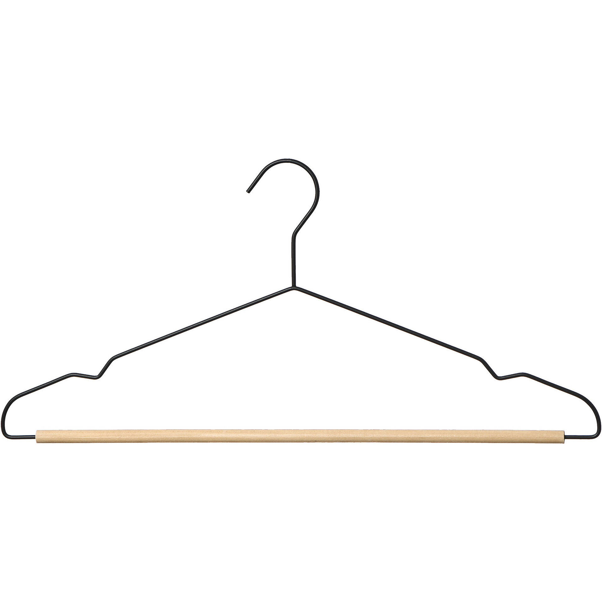 Conjunto 3 Cabides Metal e Madeira Pretos Kasa