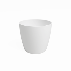 Vaso Redondo Pl&aacute;stico 12cm Branco Mate Artevasi