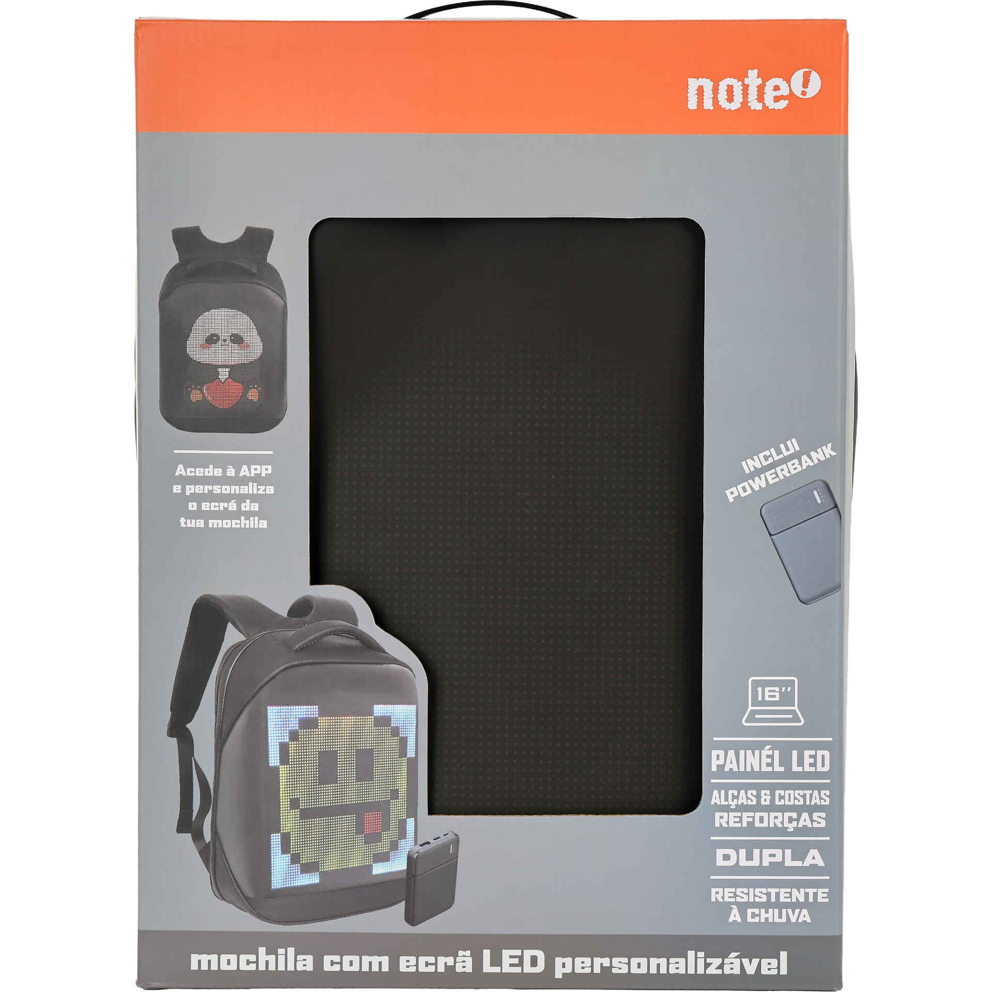 Mochila LED com Powerbank Note!