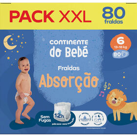 Box Fraldas Absor&ccedil;&atilde;o 13-18kg T6 Continente do Beb&eacute;