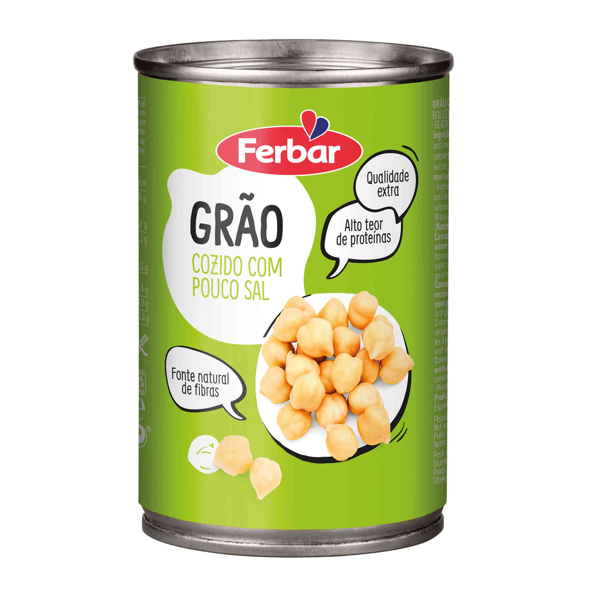 Grão de Bico Cozido sem Glúten