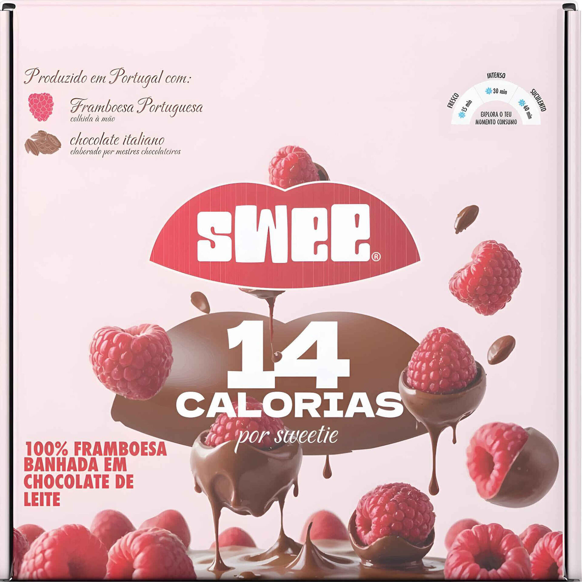 Framboesas Cobertas com Chocolate de Leite Swee