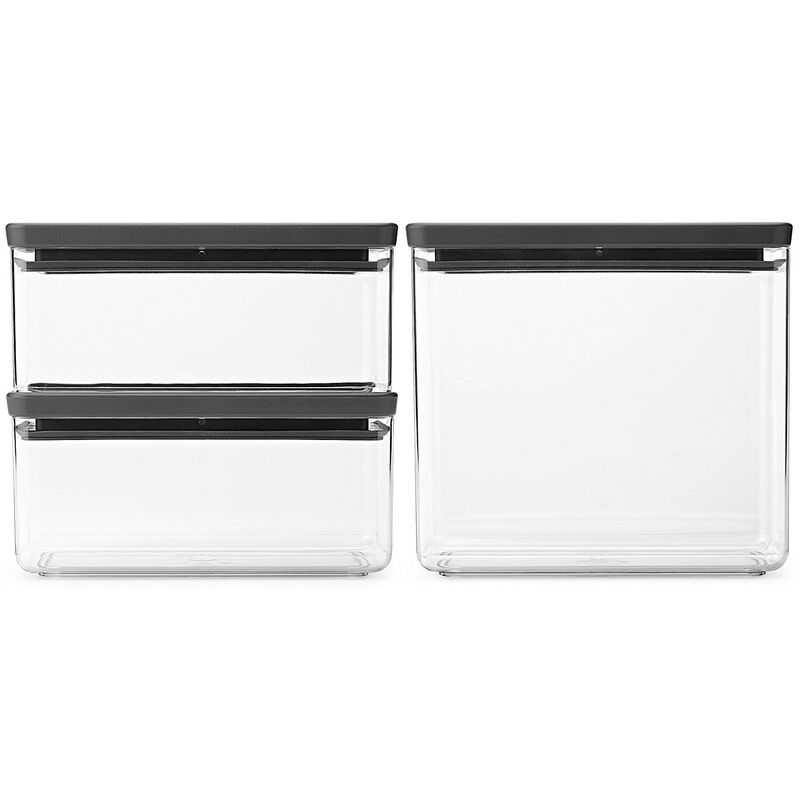 Conjunto 3 Frascos Empilháveis 2x1.5L e 1x3L Brabantia