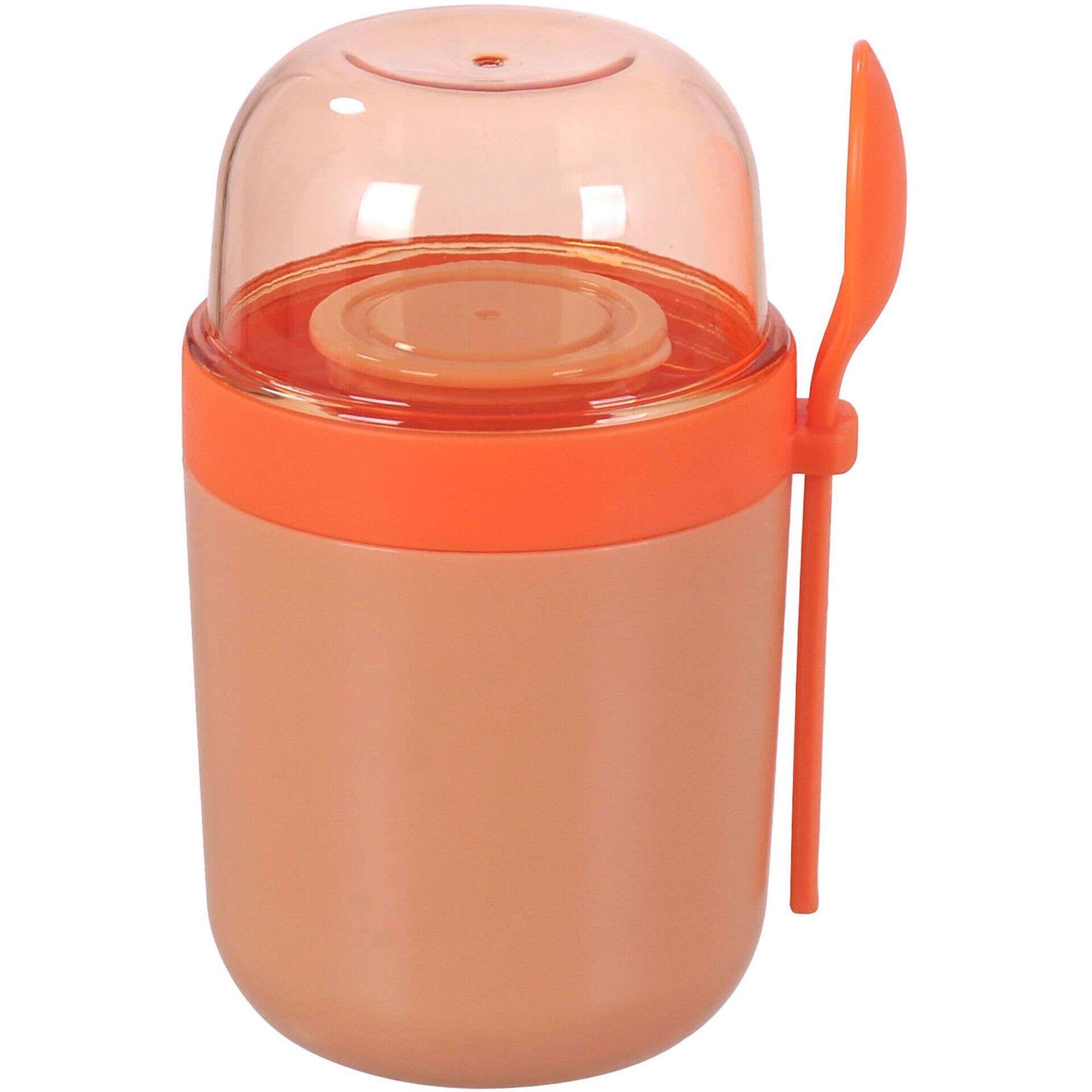 Ta&ccedil;a para Iogurte com Divis&oacute;rias e Colher Laranja