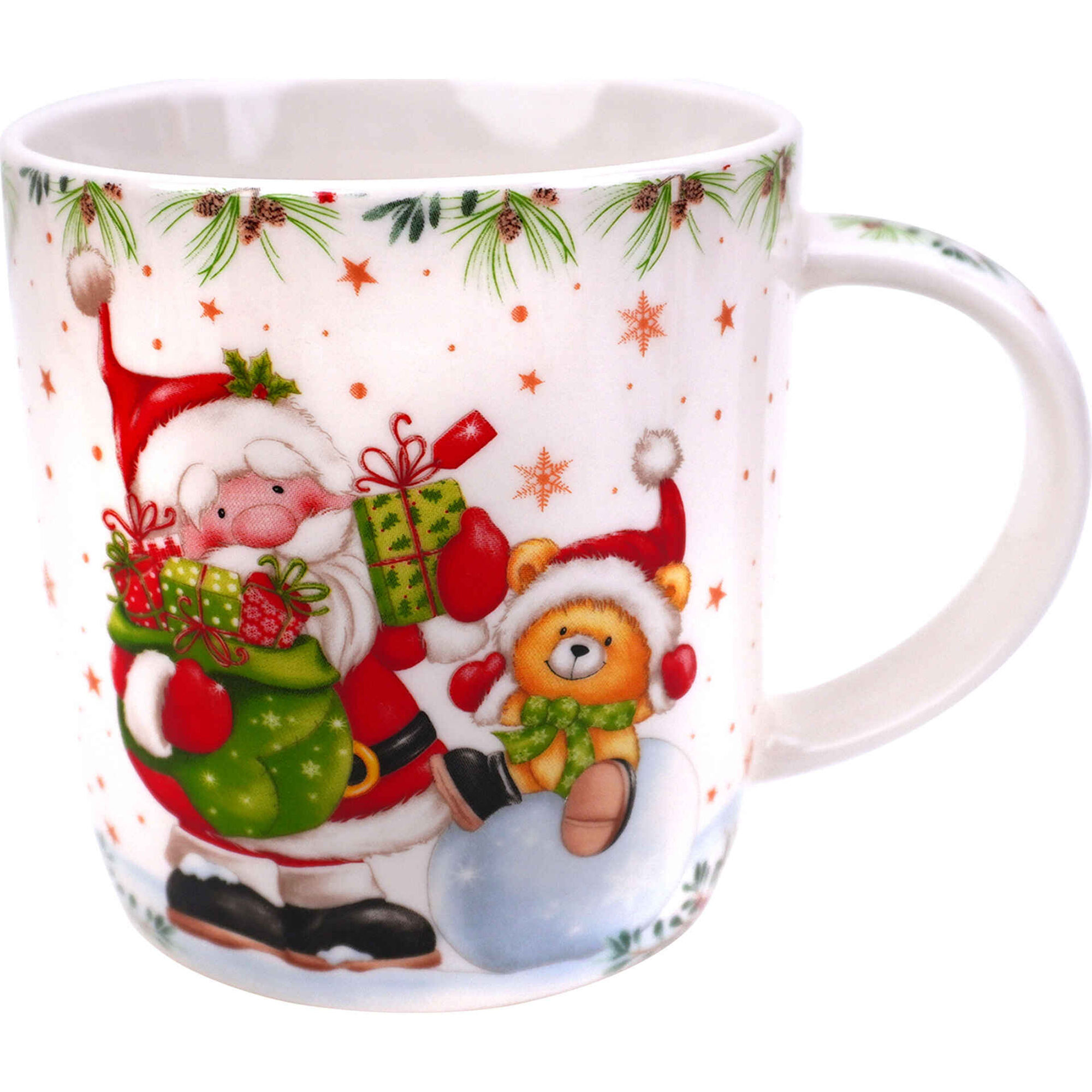 Conjunto Caneca Pai Natal 360ml e Peluche com Caixa Carrinha