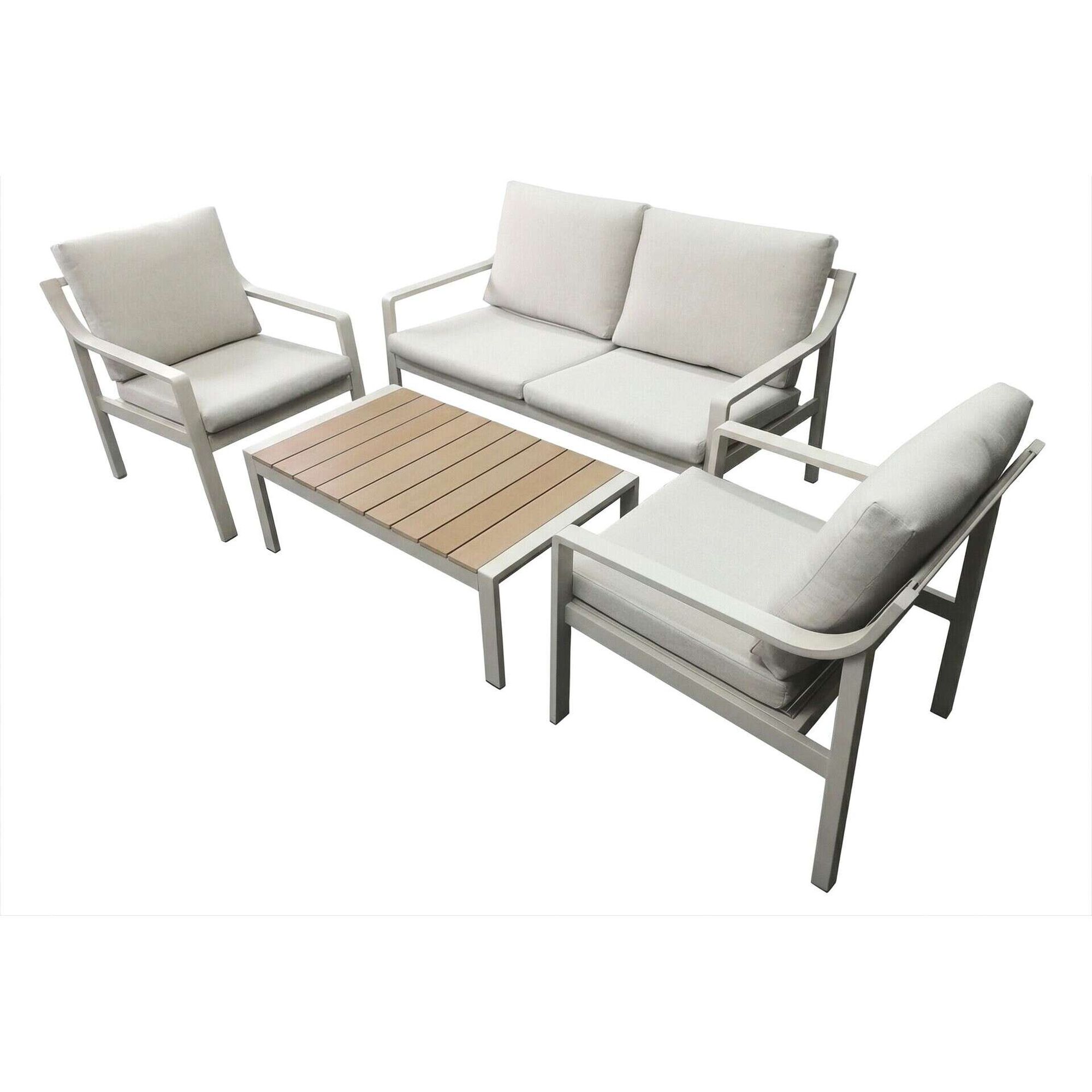 Conjunto de Estar com Almofadas Bege Kasa