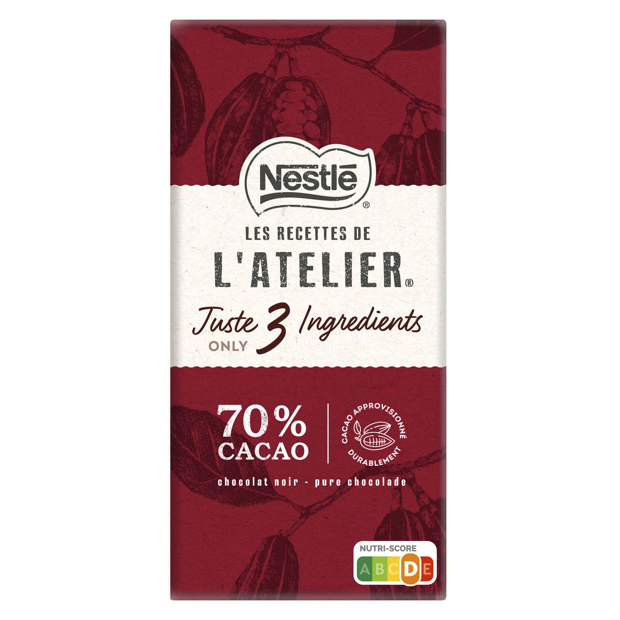 Tablete de Chocolate Negro 70% Cacau Les Recettes de L'Atelier Tablete de Chocolate Negro 70% Cacau Les Recettes de L'Atelier