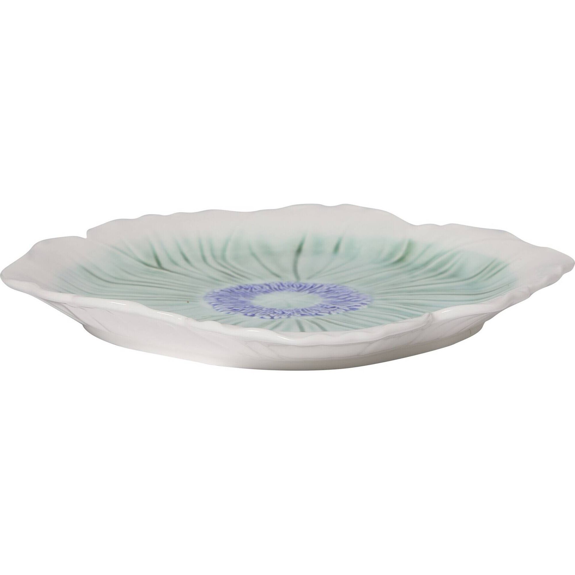 Prato 25,5cm Branco com Centro Azul Kasa