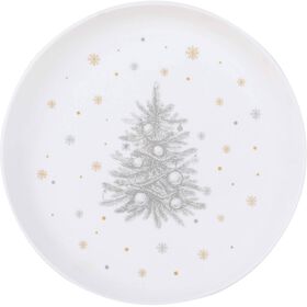 Prato Sobremesa Árvore Cinza e Dourado