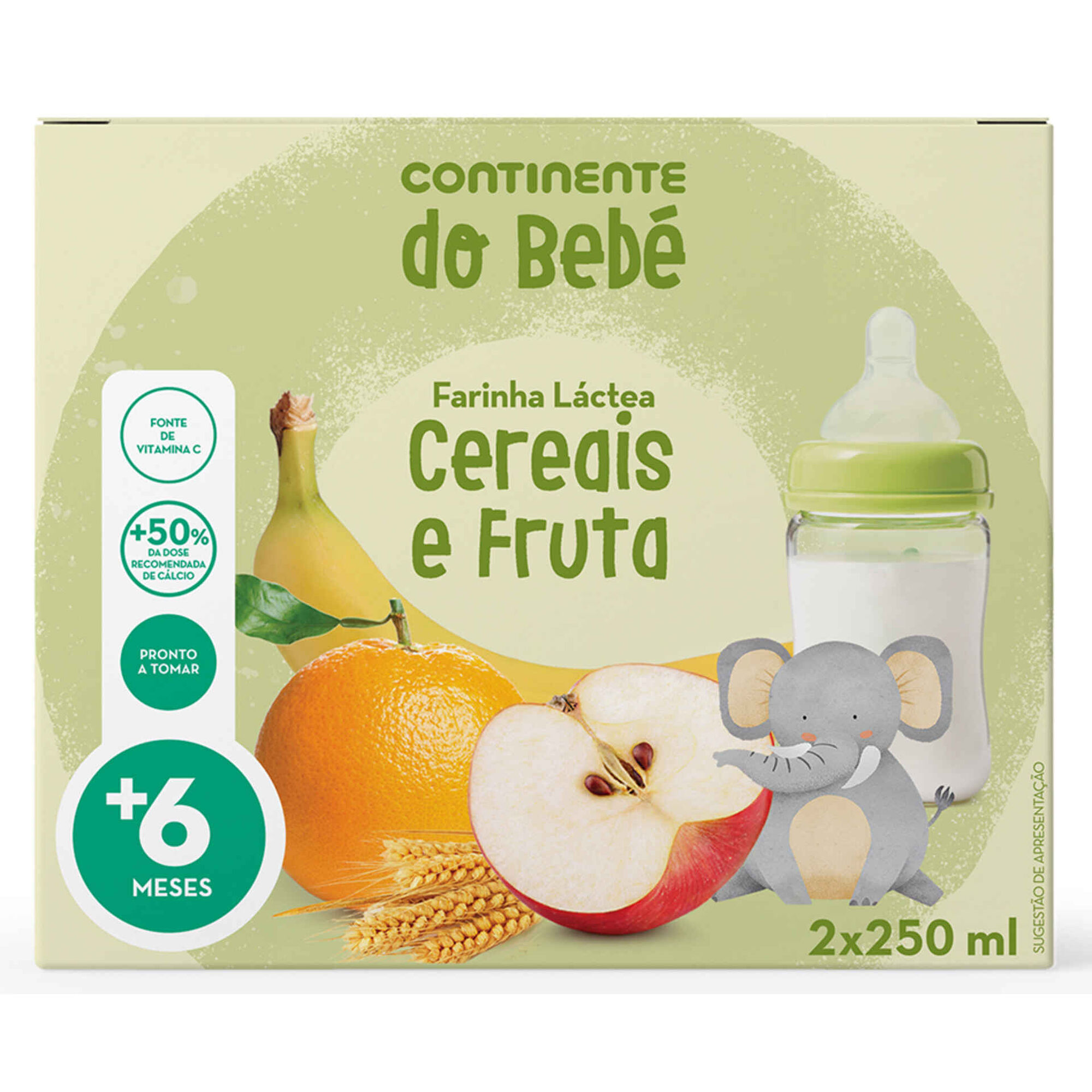 Papa Infantil Farinha Láctea Cereais e Fruta +6M