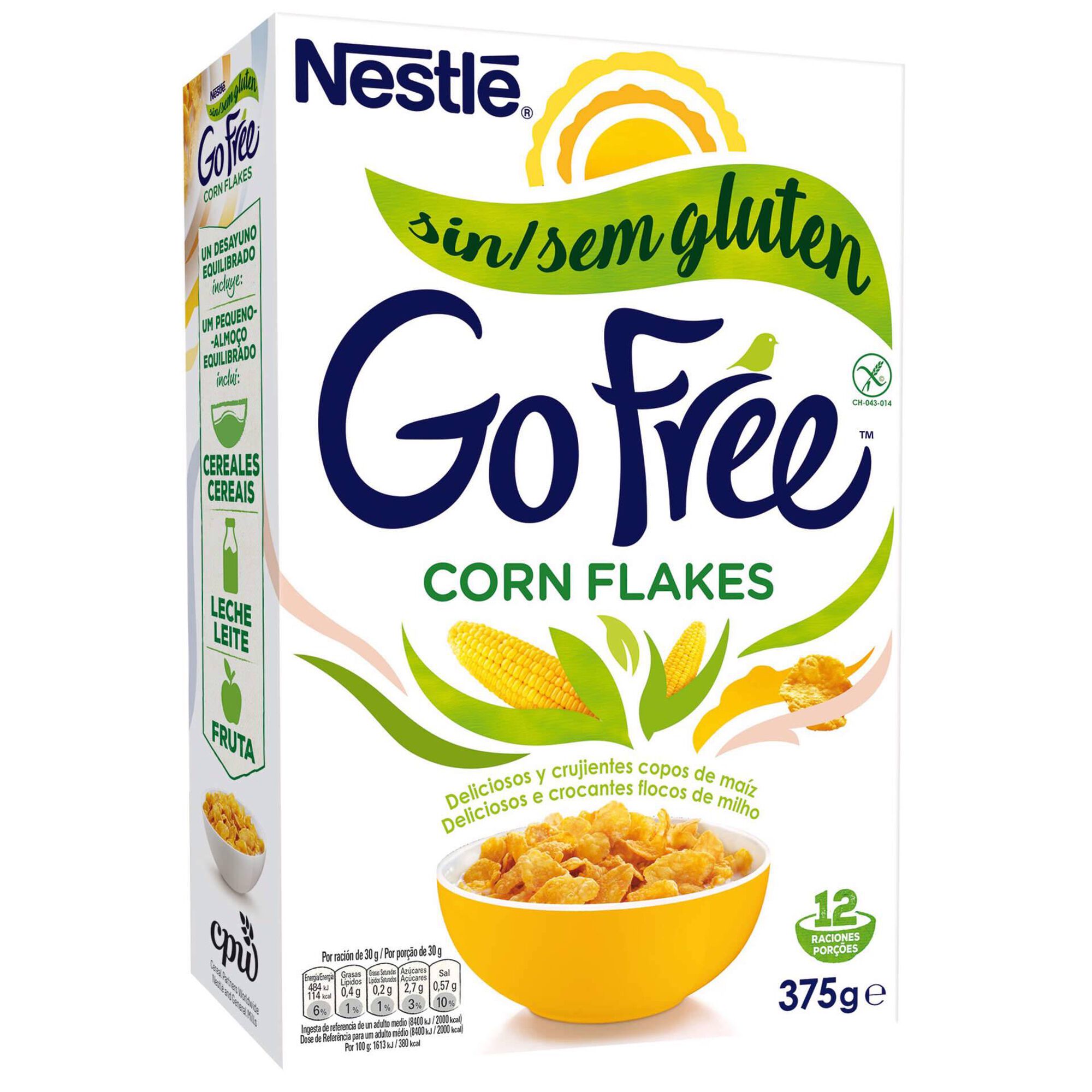 Cereais Go Free Corn Flakes sem Glúten emb. 375 gr Nestlé Continente