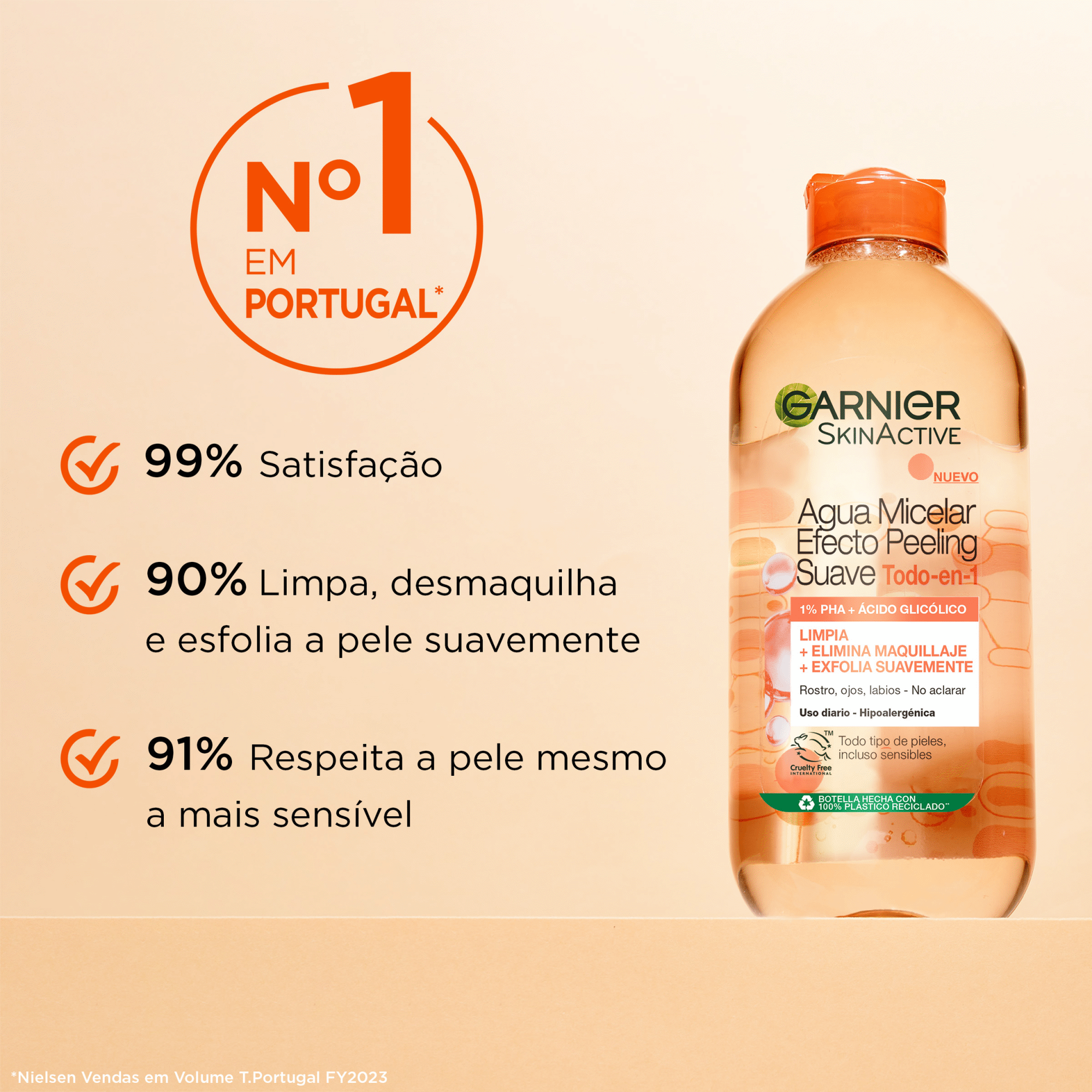 &Aacute;gua Micelar Efeito Peeling Garnier Skin Active