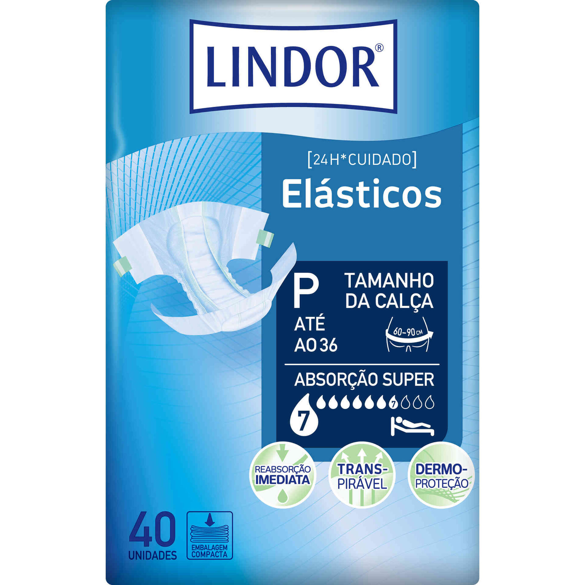 Fraldas Incontinência Elásticos Air Dry Dermo Super S