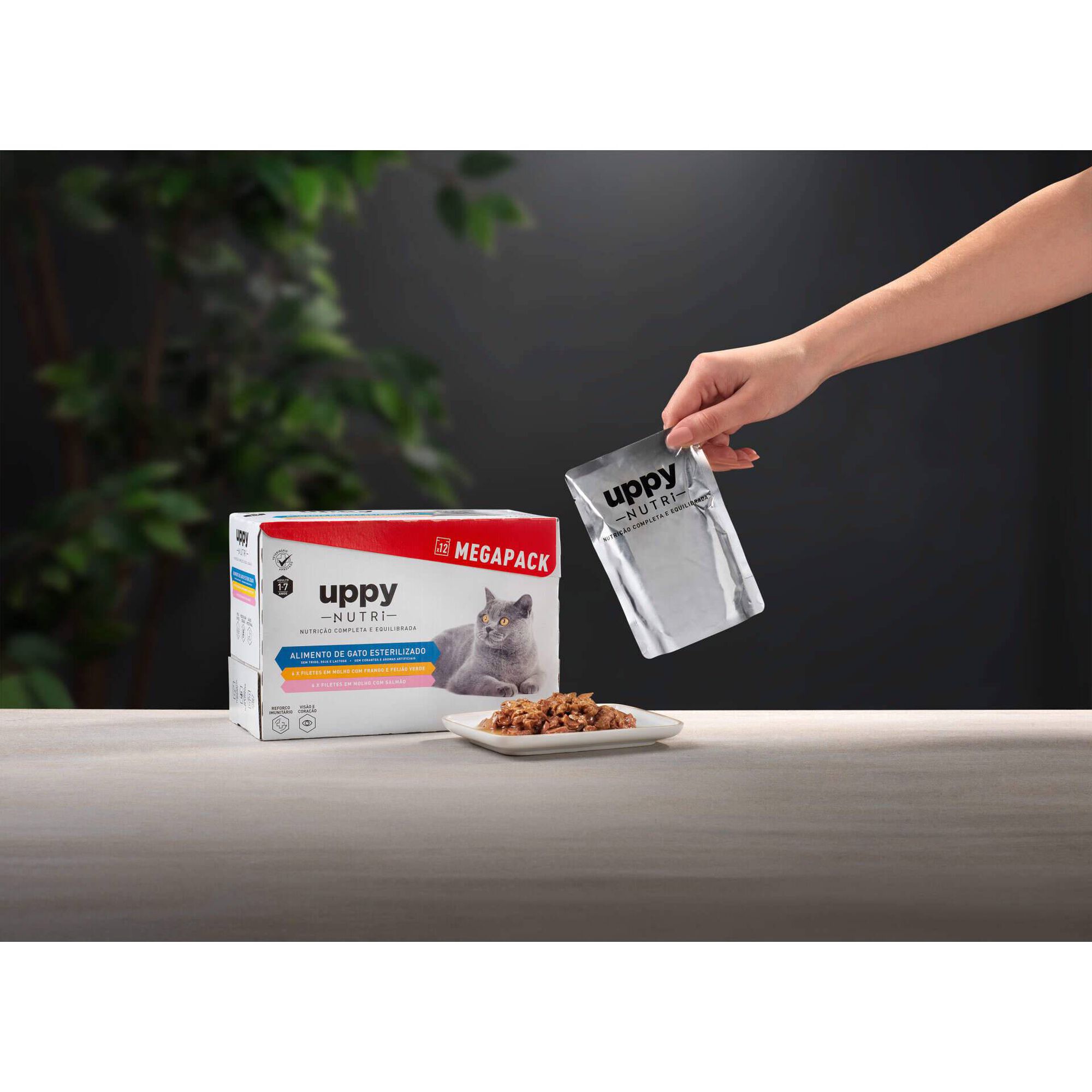 Comida Húmida para Gato Adulto Hipoalergénica Frango e Salmão Saquetas Comida Húmida para Gato Adulto Hipoalergénica Frango e Salmão Saquetas