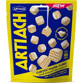 Bolachas Wafer Cubes de Chocolate Branco Artiach