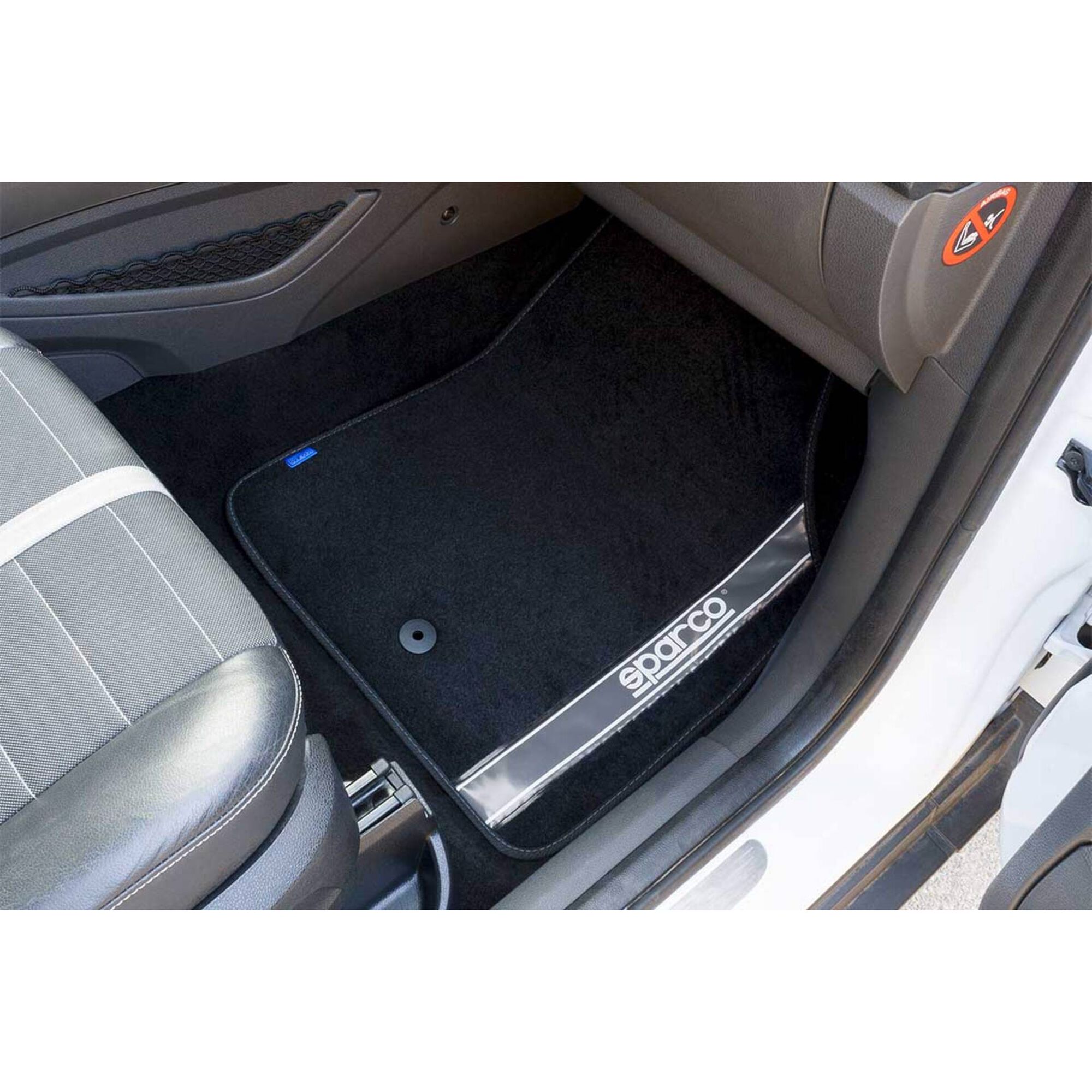 Conjunto 4 Tapetes Alcatifa Preto/Cinza