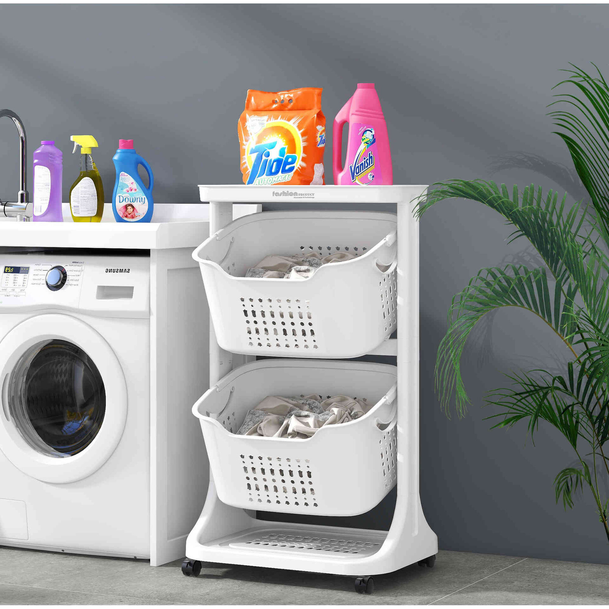 Carrinho de Arruma&ccedil;&atilde;o 2 N&iacute;veis Bazar&atilde;o