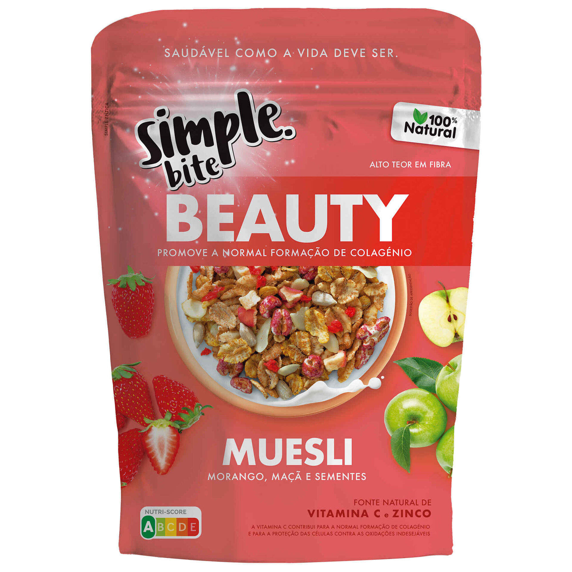 Muesli Morango, Maçã e Sementes Beauty