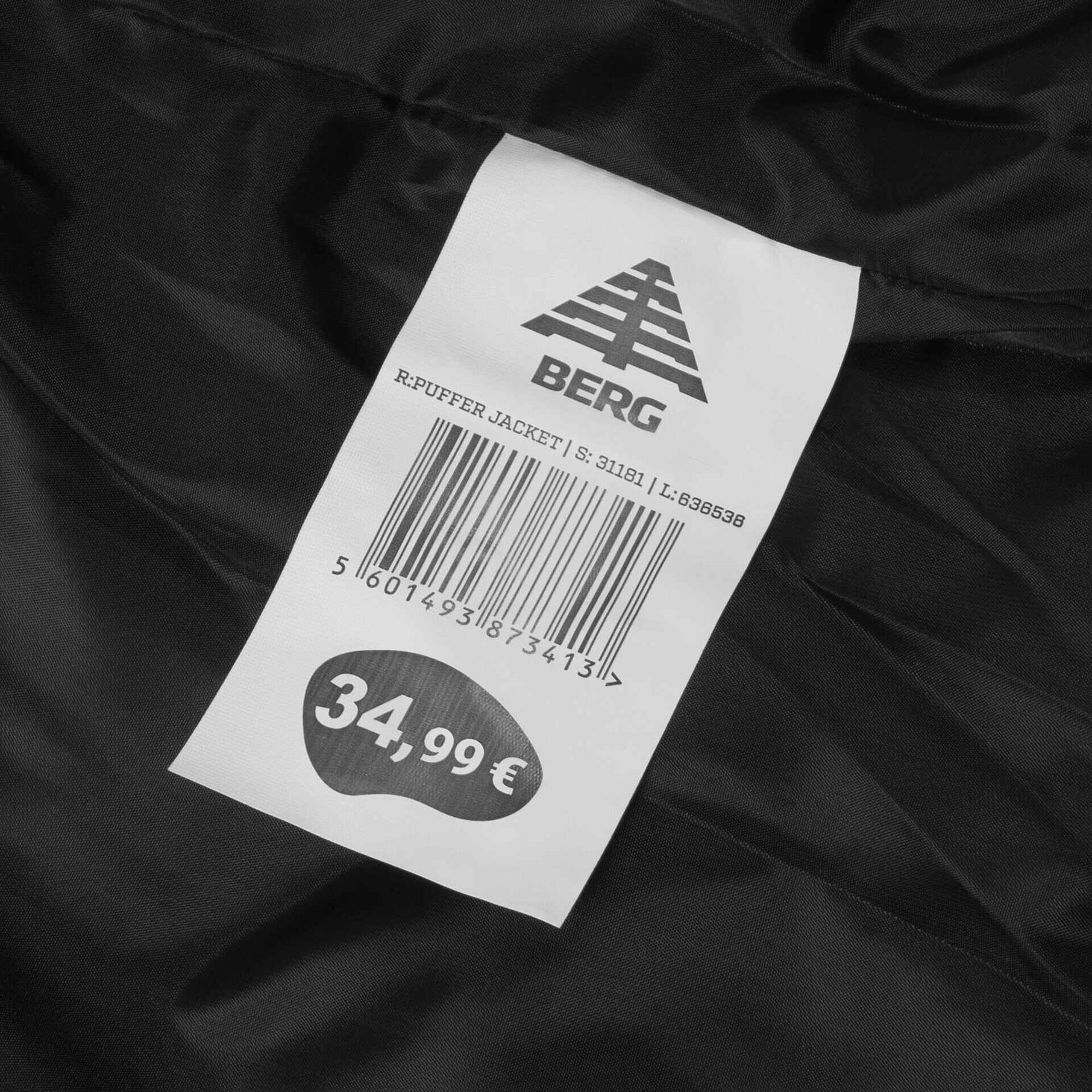 Casaco Puffer Homem XL Preto Berg