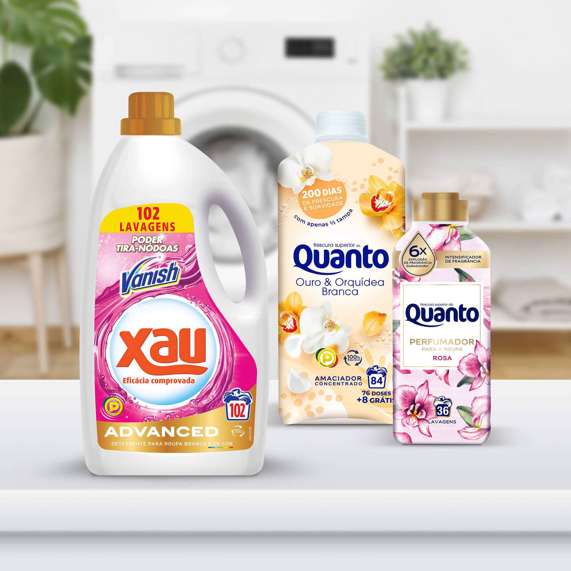 Detergente Roupa Líquido + Amaciador Concentrado + Intensificador de Perfume Detergente Roupa Líquido + Amaciador Concentrado + Intensificador de Perfume