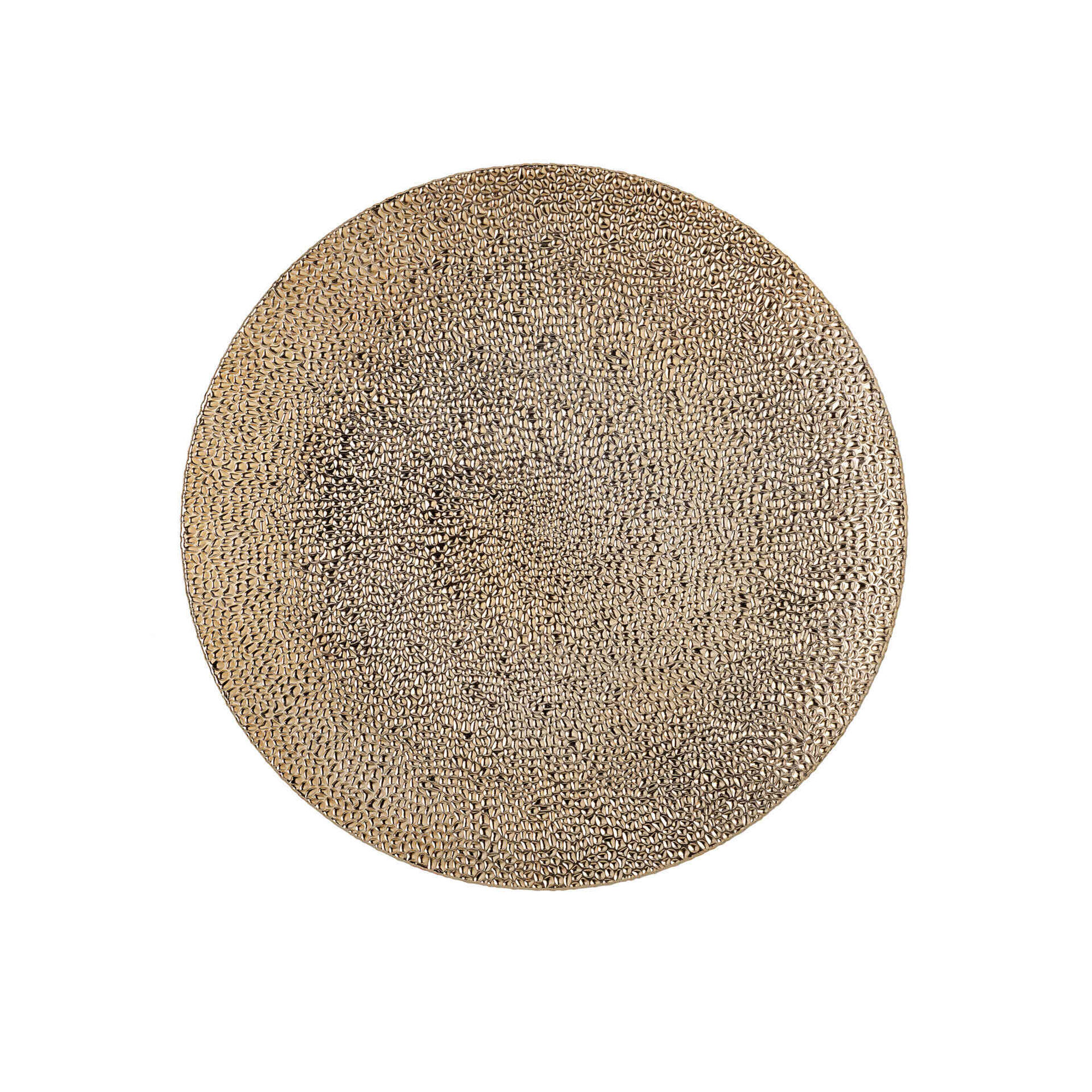 Prato Marcador 33cm Dourado Martelado