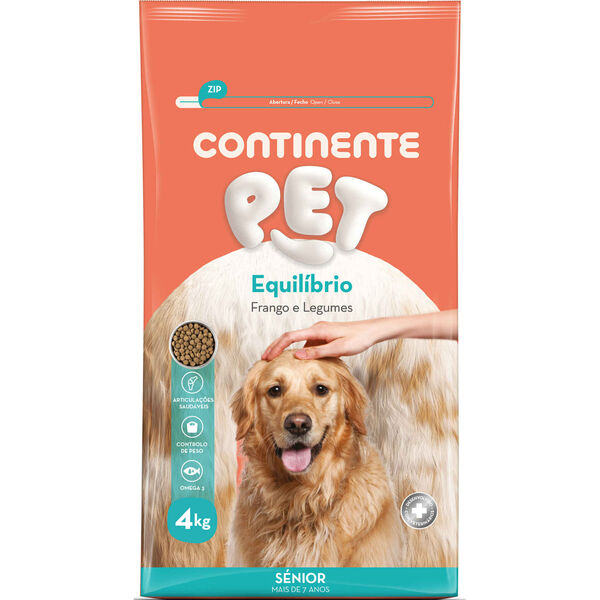 Ração para Cão Sénior Frango e Legumes Continente Pet Equilíbrio