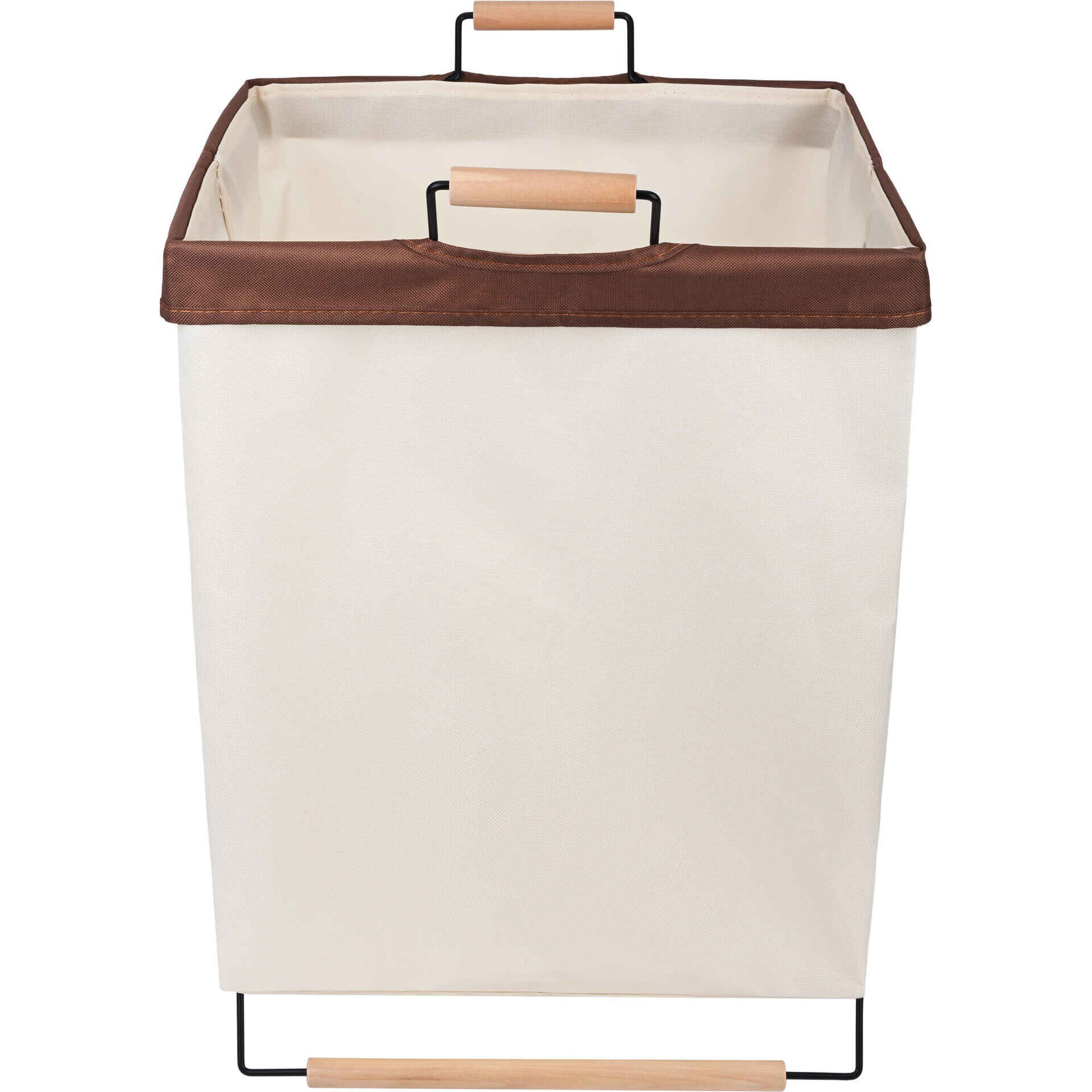 Cesto Roupa com Suporte Metal Bege Kasa
