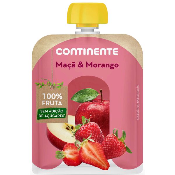 Saqueta de Fruta Maçã e Morango +8M Continente