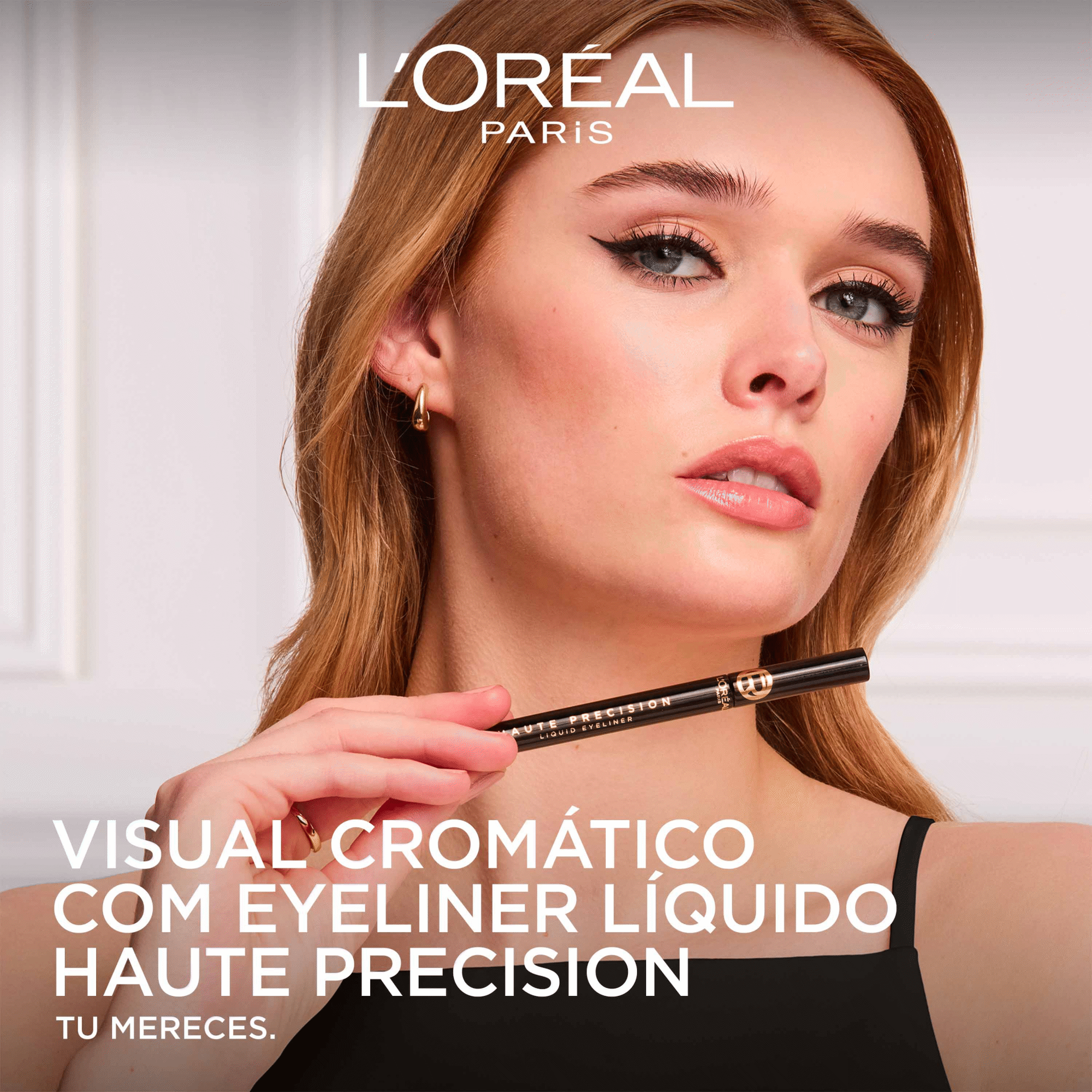 Eyeliner L&iacute;quido Haute Precision Noir Silk L'Or&eacute;al Paris