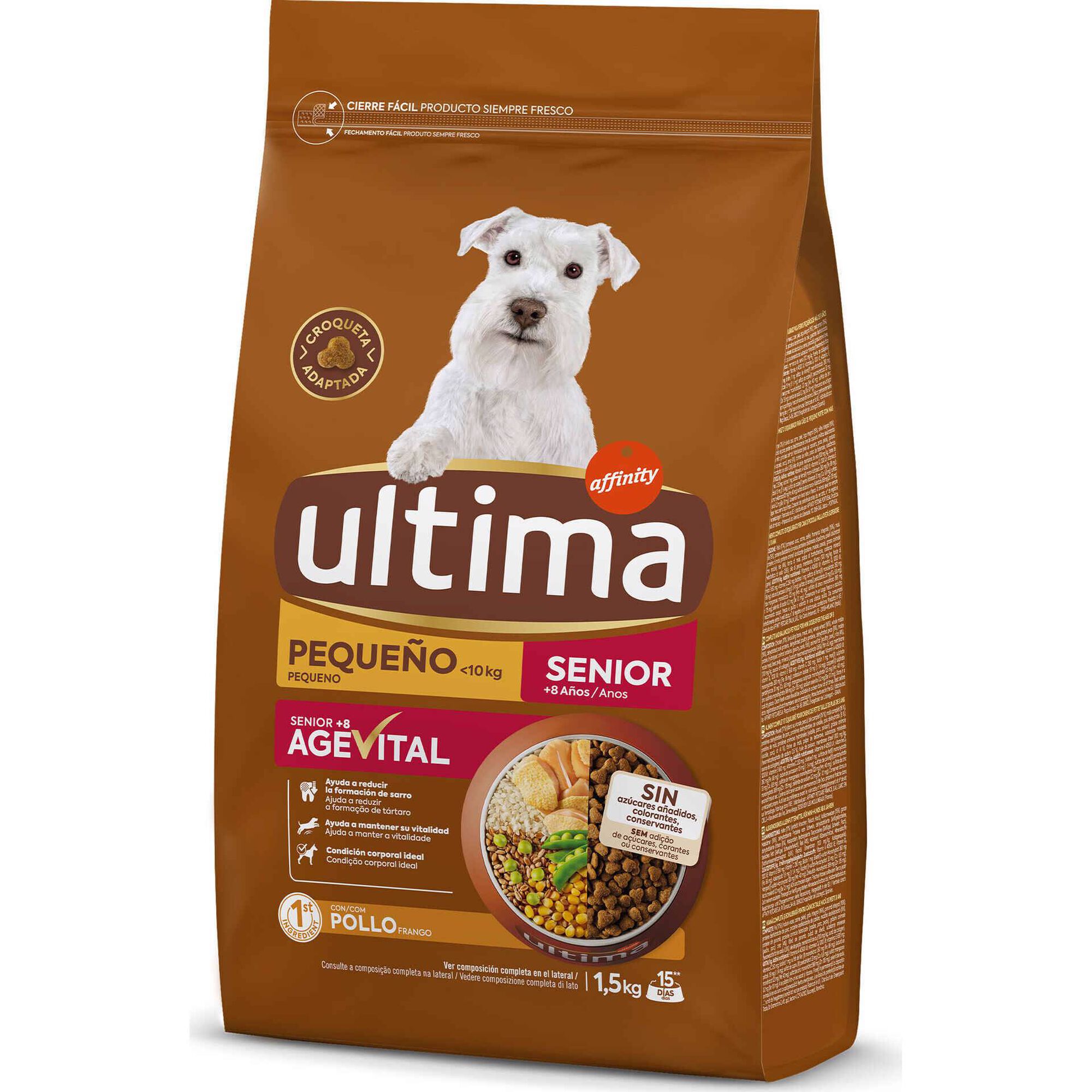 Ra&ccedil;&atilde;o para C&atilde;o S&eacute;nior Affinity Ultima