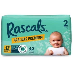 Fraldas Premium 4-8kg T2 Rascals