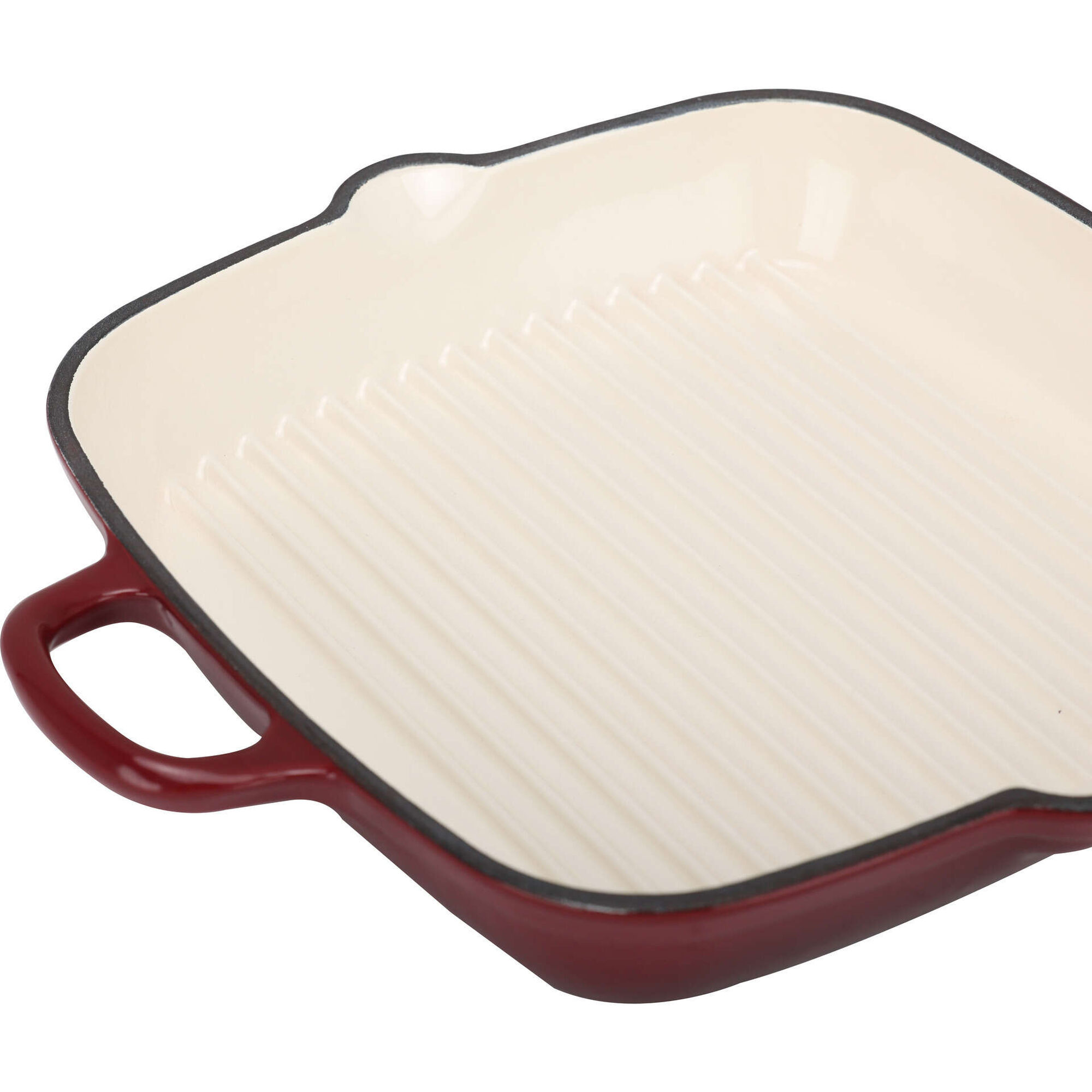 Grelhador Antiaderente Ferro Fundido 28cm Vermelho