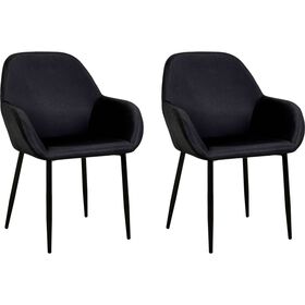 Conjunto de 2 Cadeiras Estofadas Preta Giulia