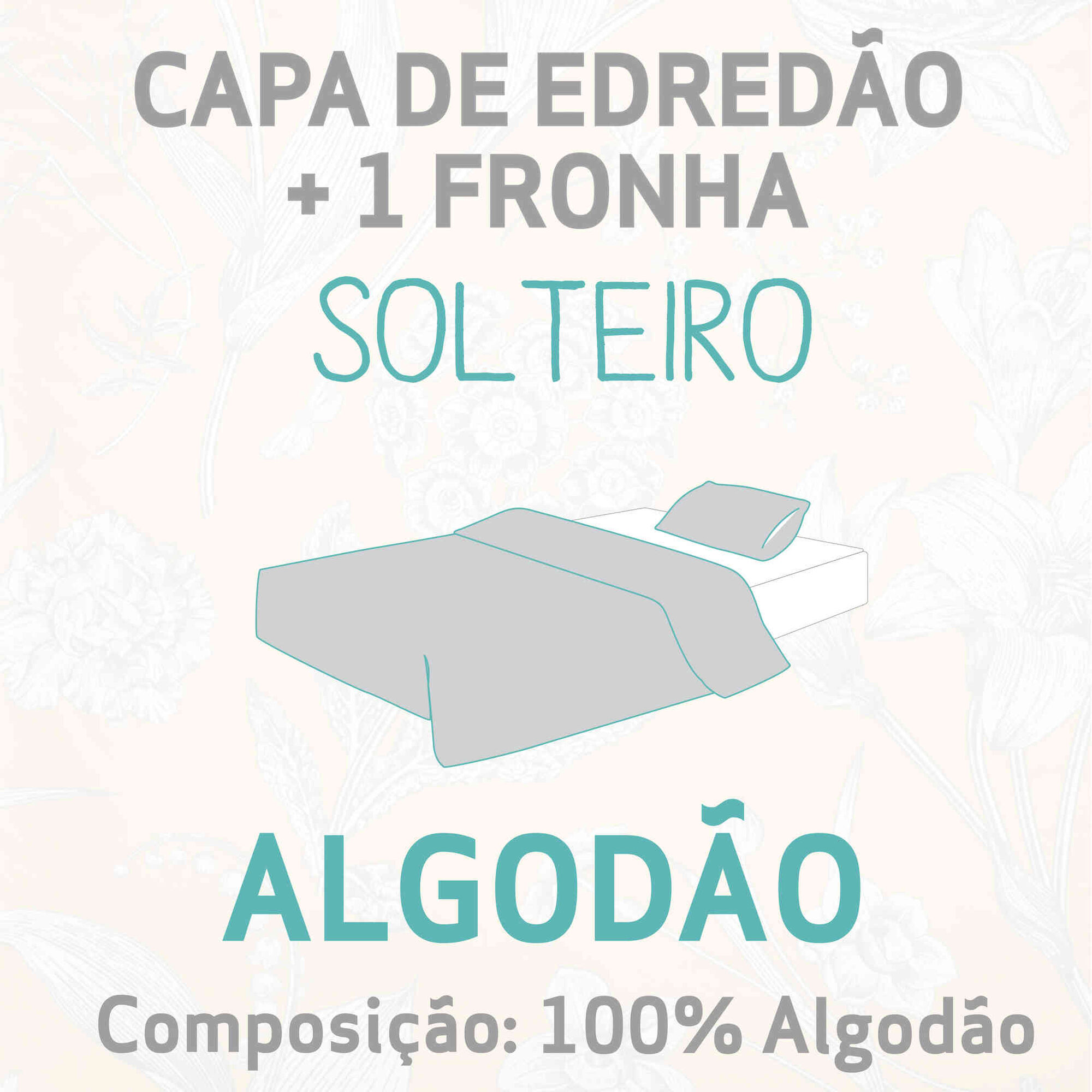 Conjunto Capa Edredão Algodão