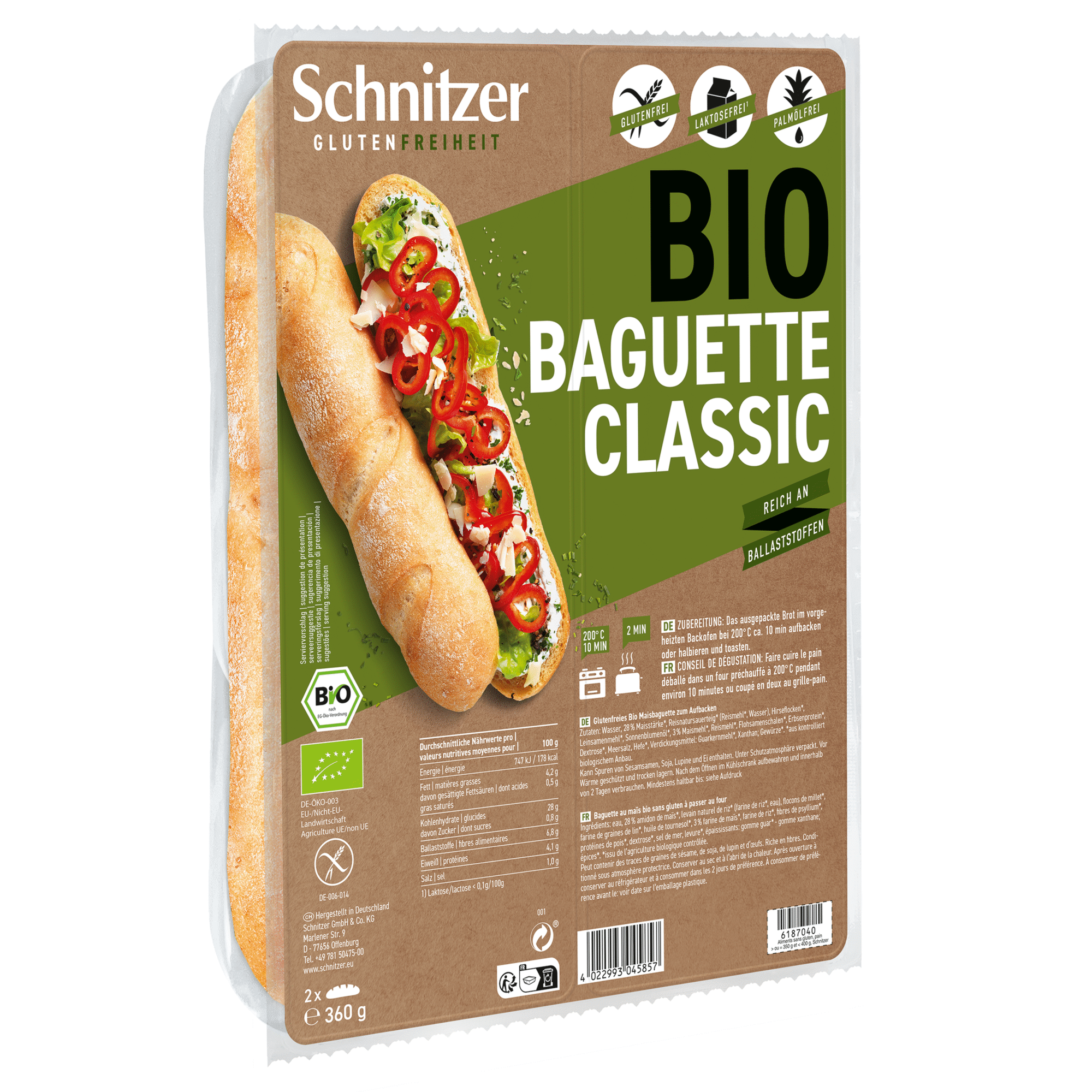 Baguete Clássica sem Glúten Biológico