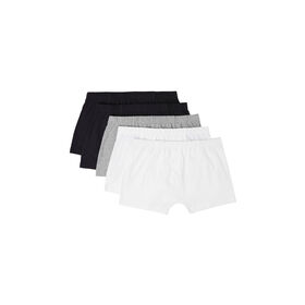 Conjunto 5 Boxers Lisos Algodão Brancos Cinza e Pretos S Homem Conjunto 5 Boxers Lisos Algodão Brancos Cinza e Pretos S Homem