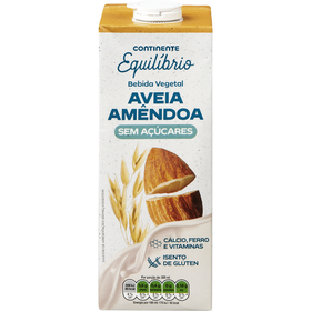 Bebida Vegetal de Aveia e Am&ecirc;ndoa sem A&ccedil;&uacute;car Continente Equil&iacute;brio