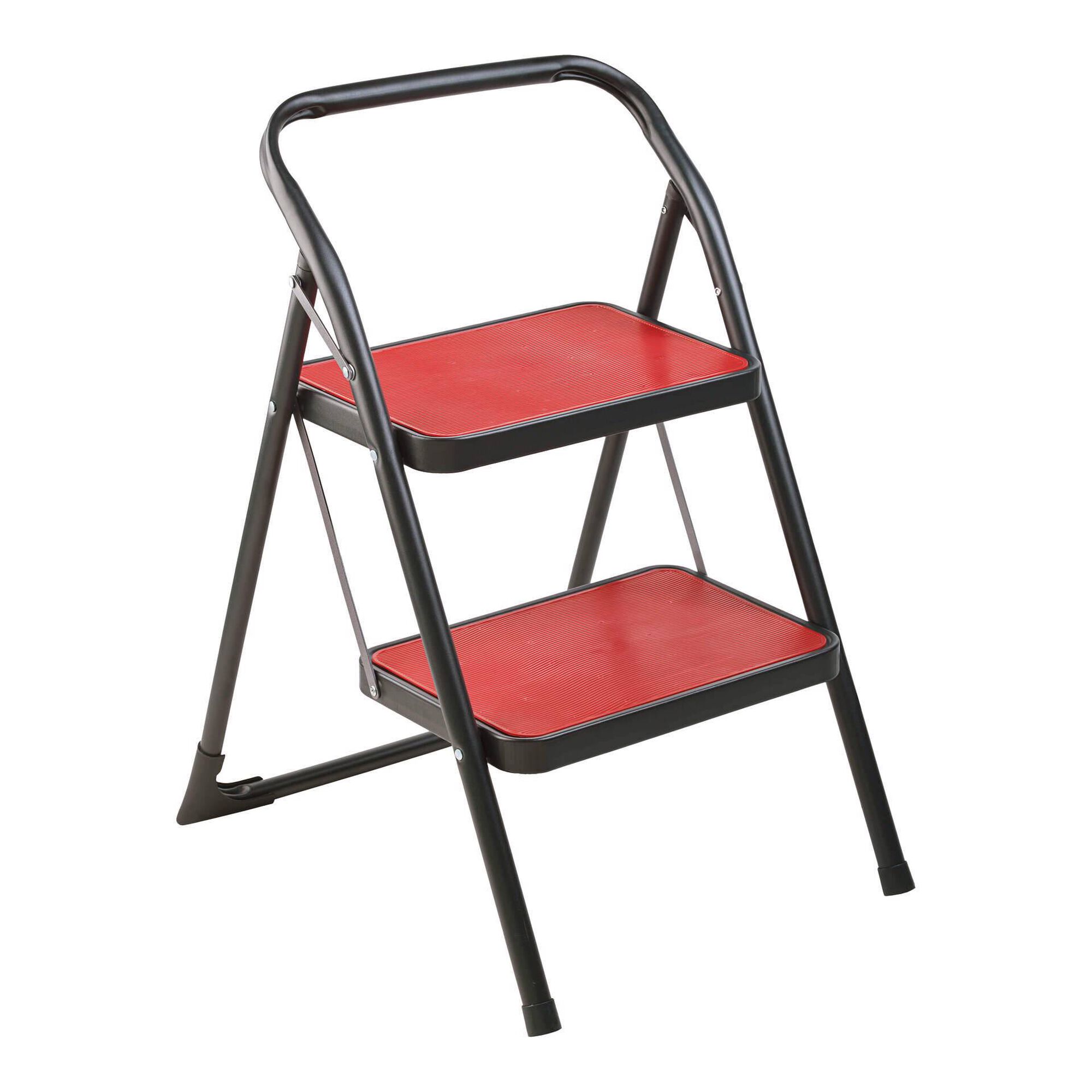 Escadote 2 Degraus Vermelho e Preto Boost