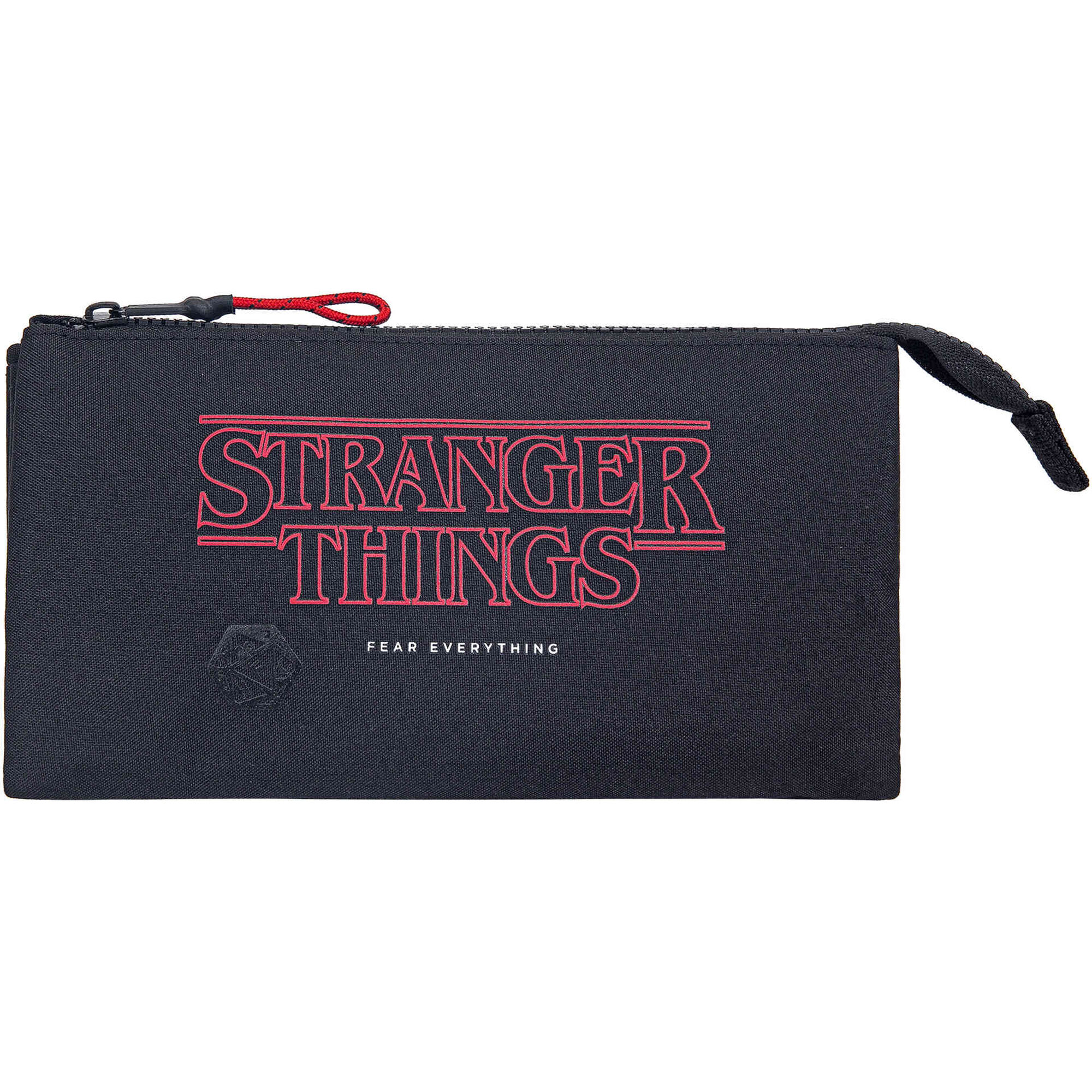 Estojo Triplo Preto Fear Everything Estojo Triplo Preto Fear Everything