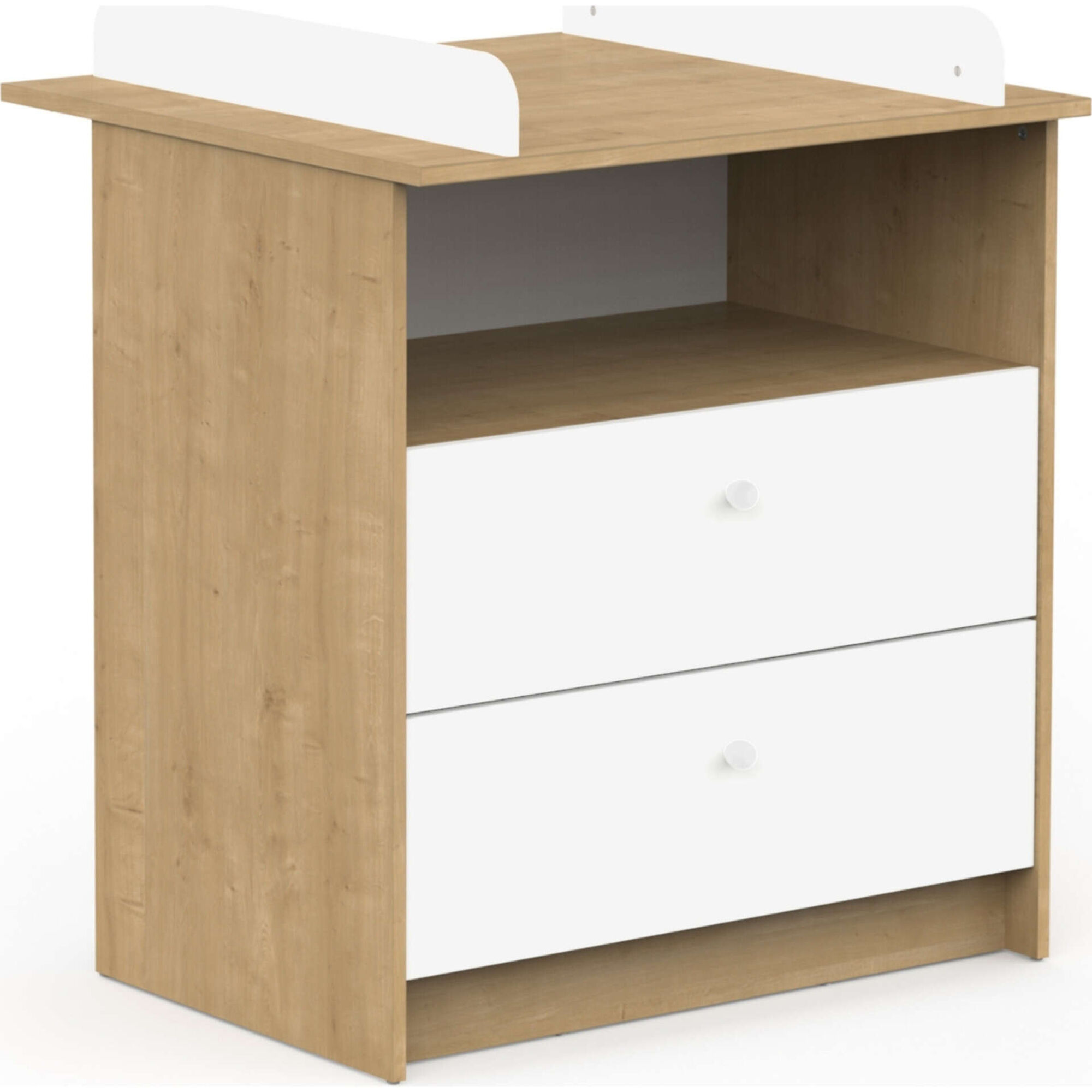 C&oacute;moda com Muda Fraldas 79,6x70x94,4cm Carvalho e Branco Helicia