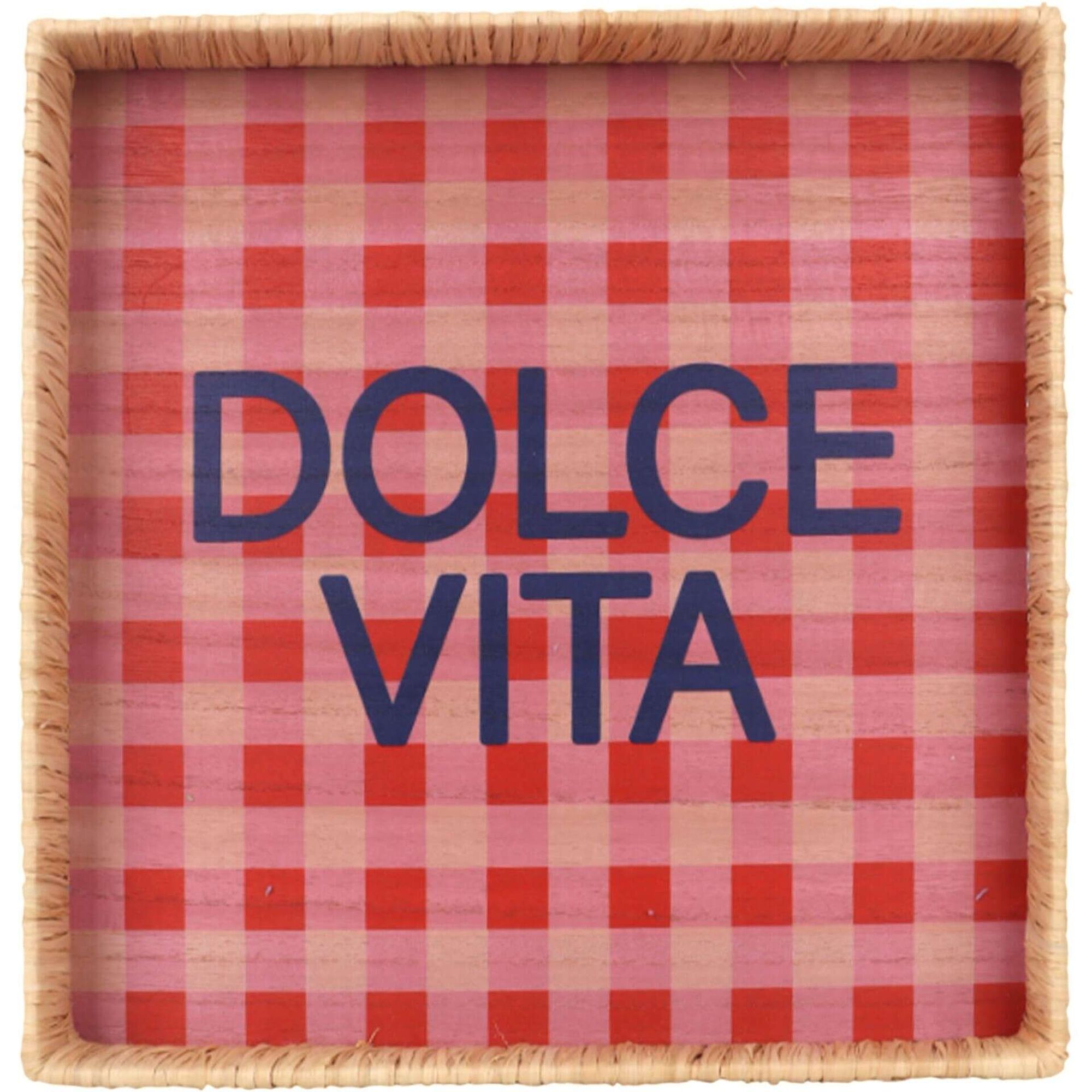 Tabuleiro Madeira 34x34cm Quadrados Dolce Vita Kasa