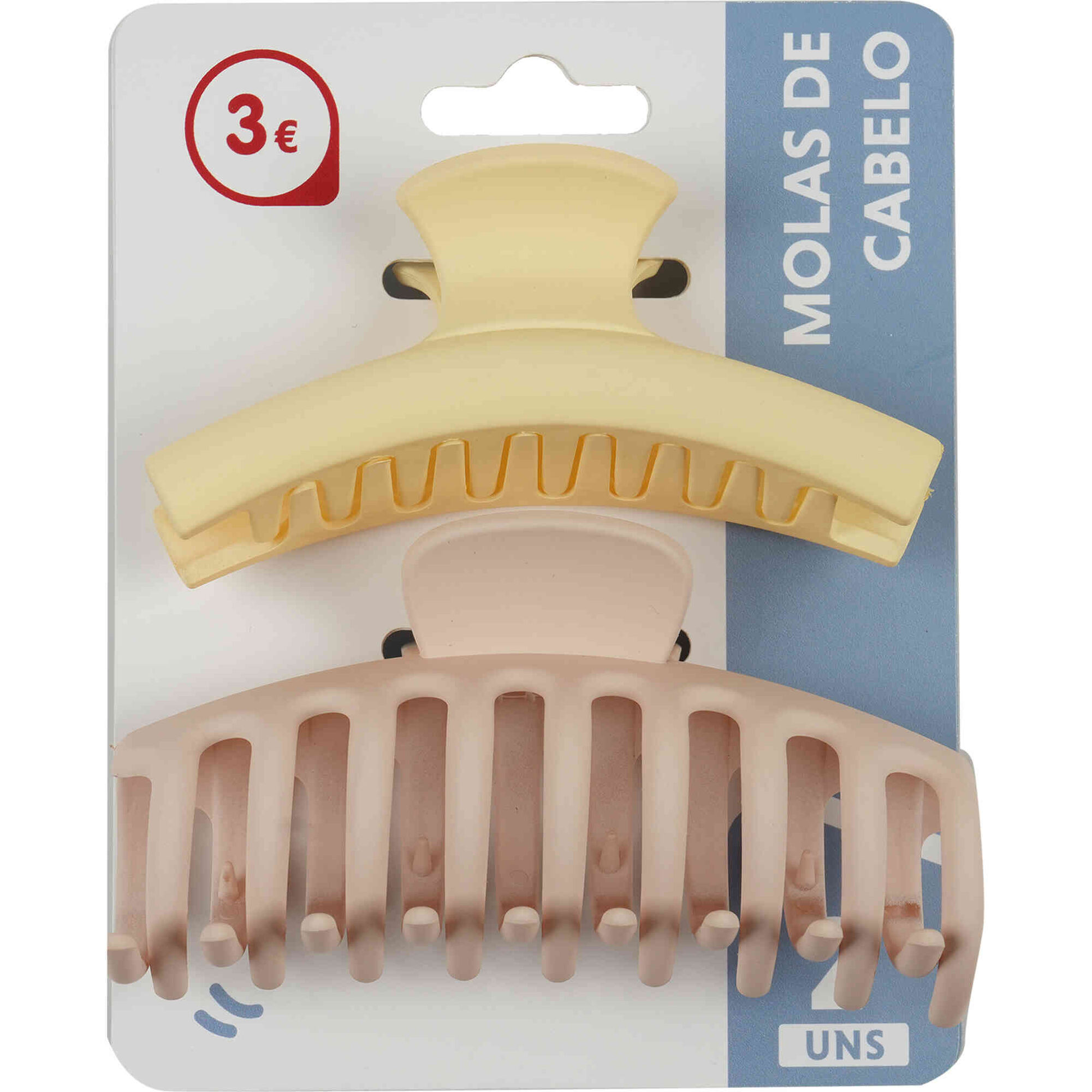 Conjunto 2 Molas de Cabelo Amarelo e Rosa Bazar&atilde;o