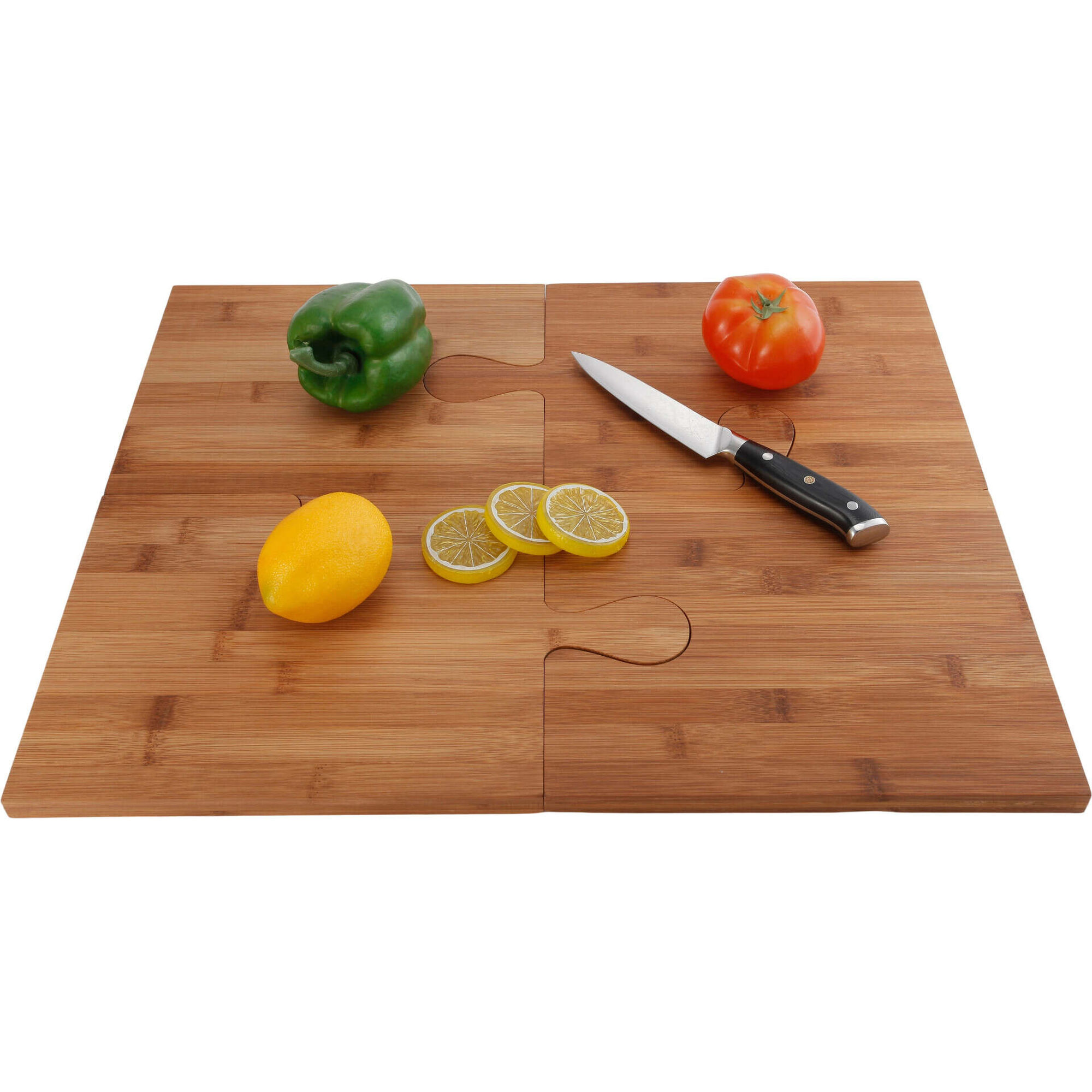 T&aacute;bua Puzzle com 4 Pe&ccedil;as Bambu Bazar&atilde;o