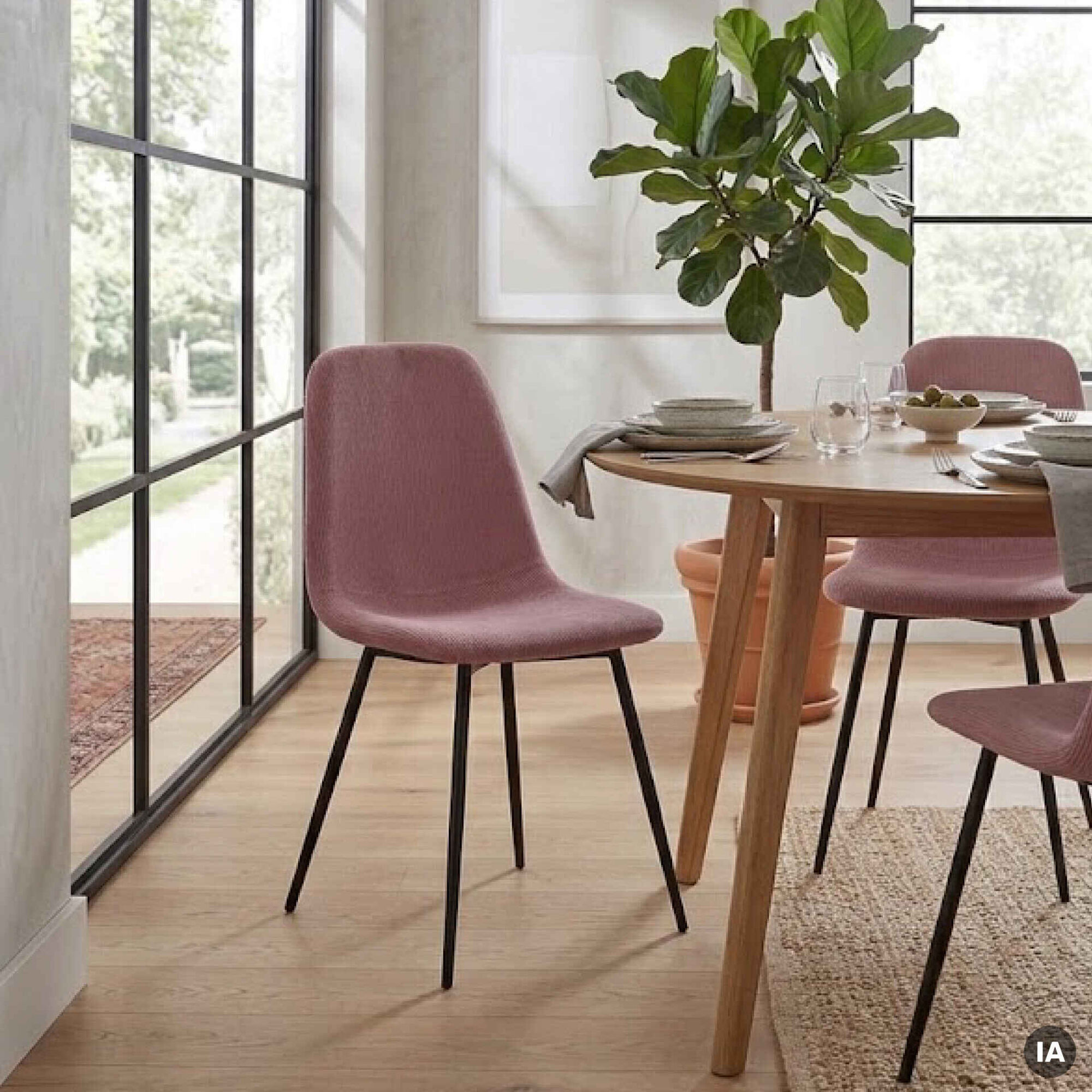 Cadeira Estofada Rosa Velvet Kasa