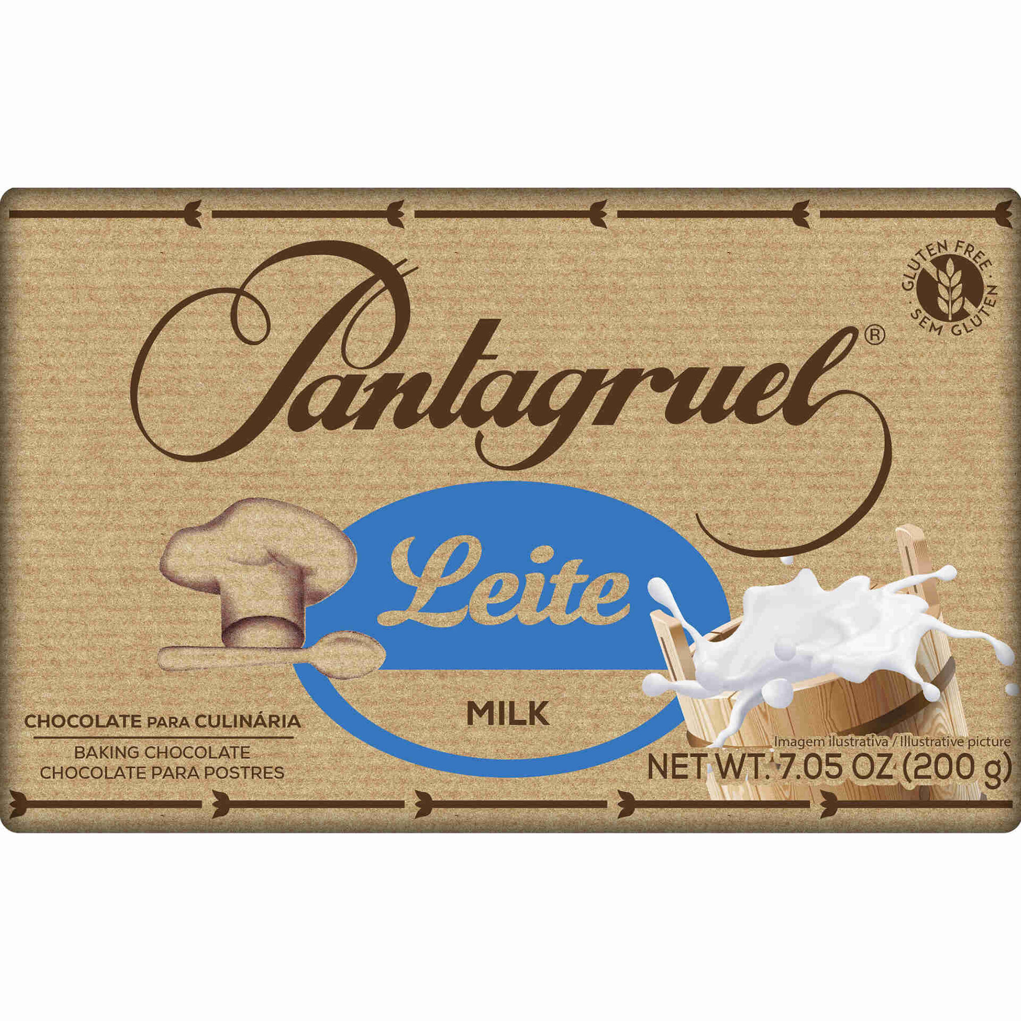Tablete de Chocolate de Leite Culinária sem Glúten