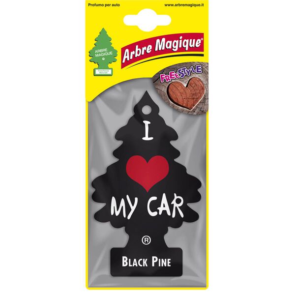 Ambientador Auto Pendurar Cartão Pinho Preto Arbre Magique