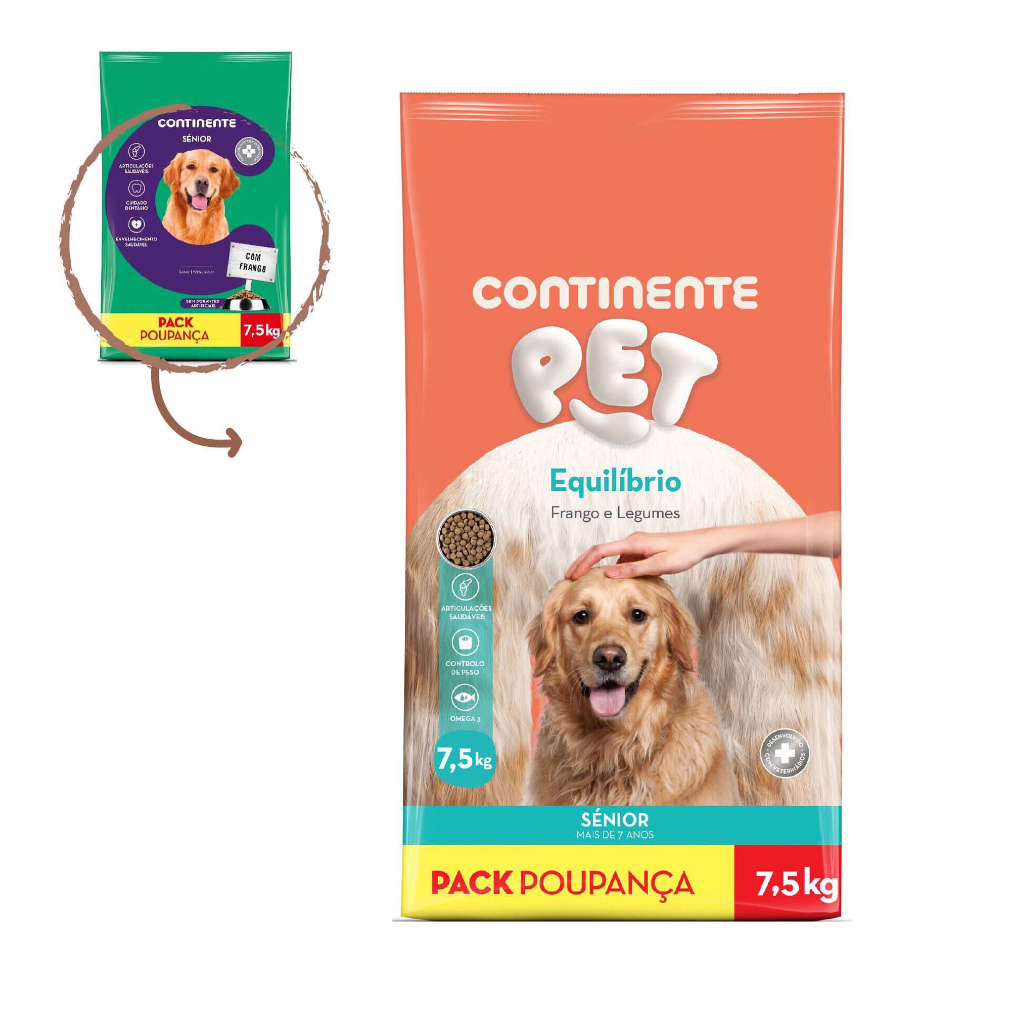 Ração para Cão Sénior Frango e Legumes Pack Poupança
