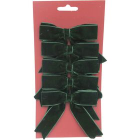 Conjunto 5 La&ccedil;os de Veludo 10cm Verde Kasa