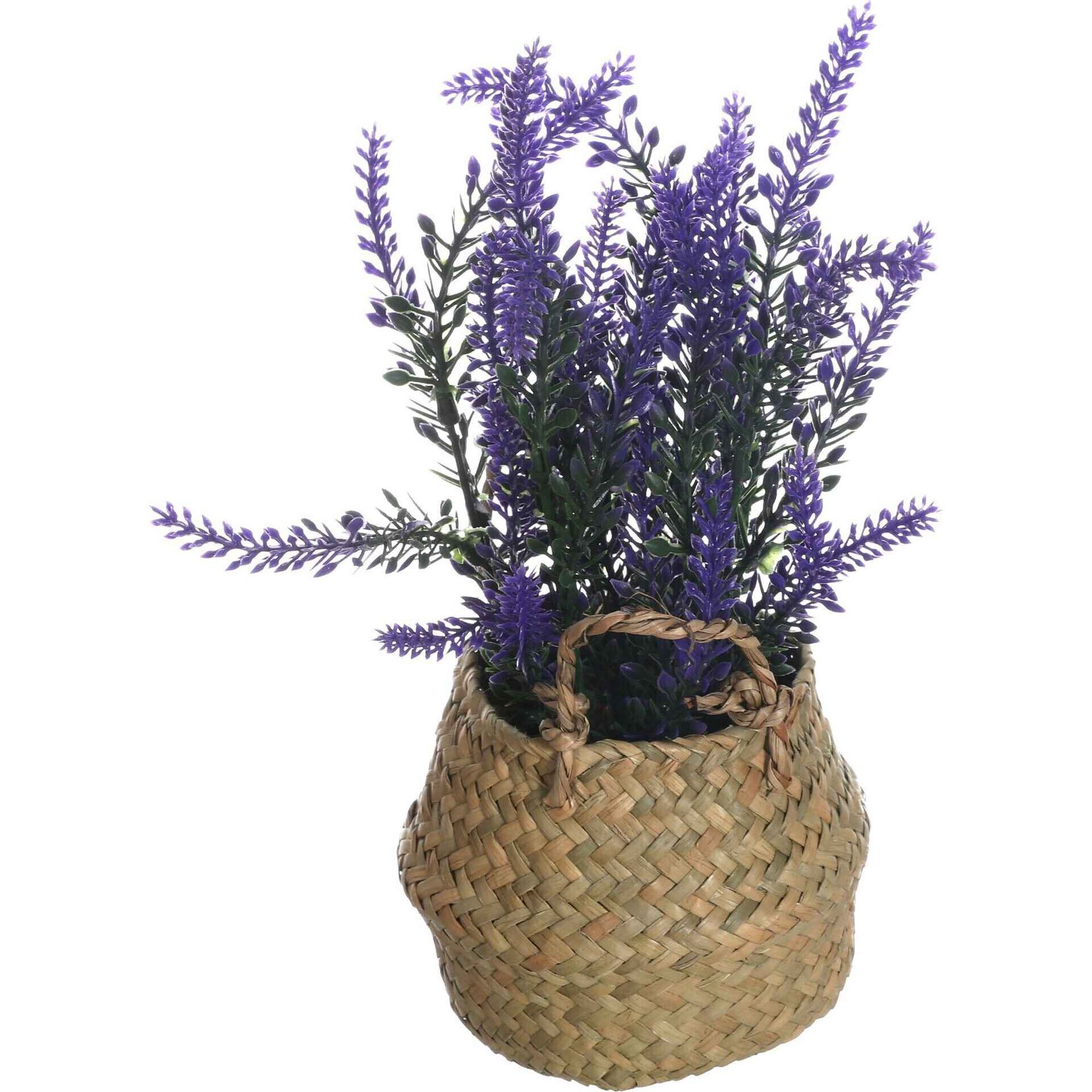Planta Artificial Lavanda com Cesto com Asas